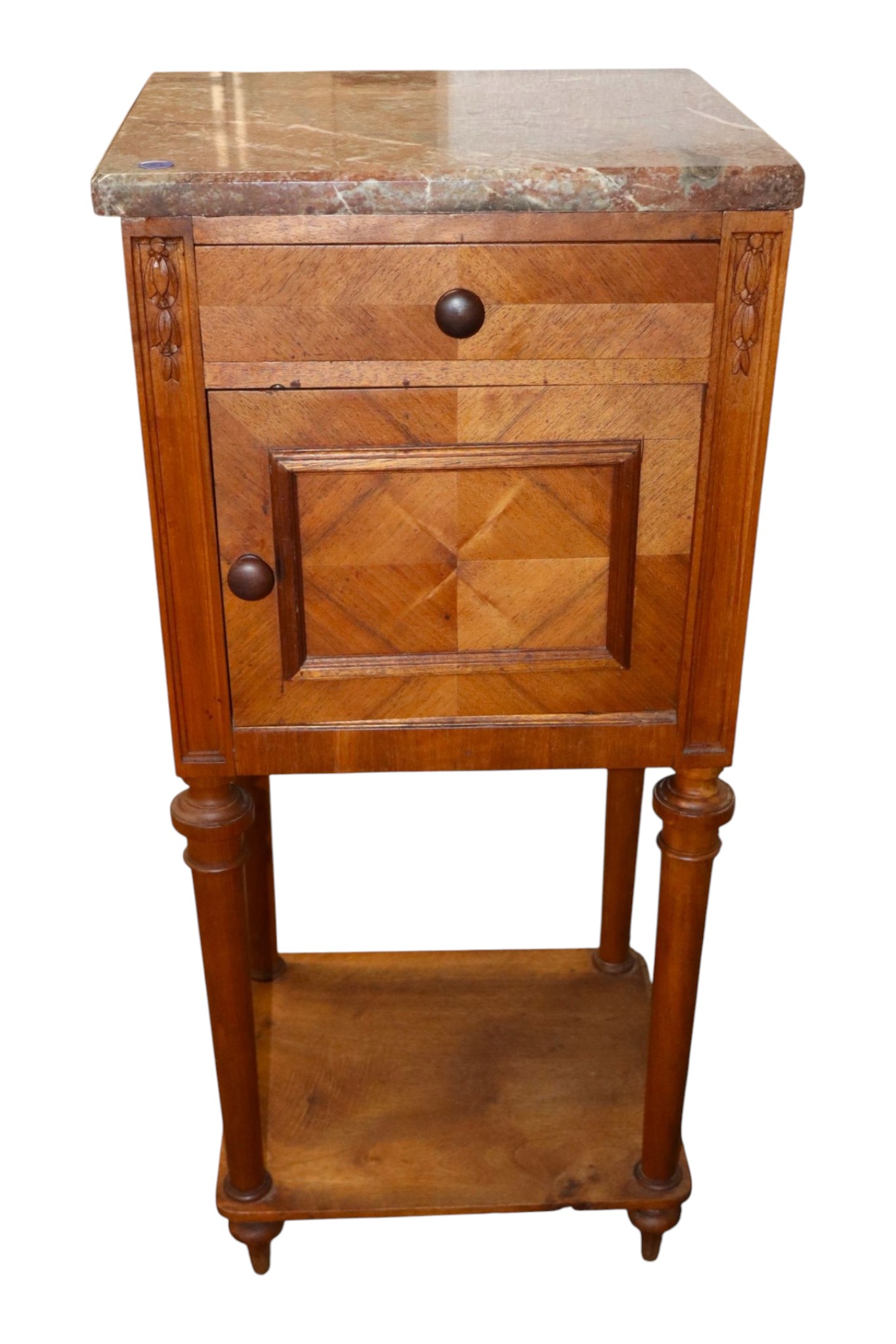 Antq Victorian 1-Dr 1-Door MT Walnut Chamber Stand