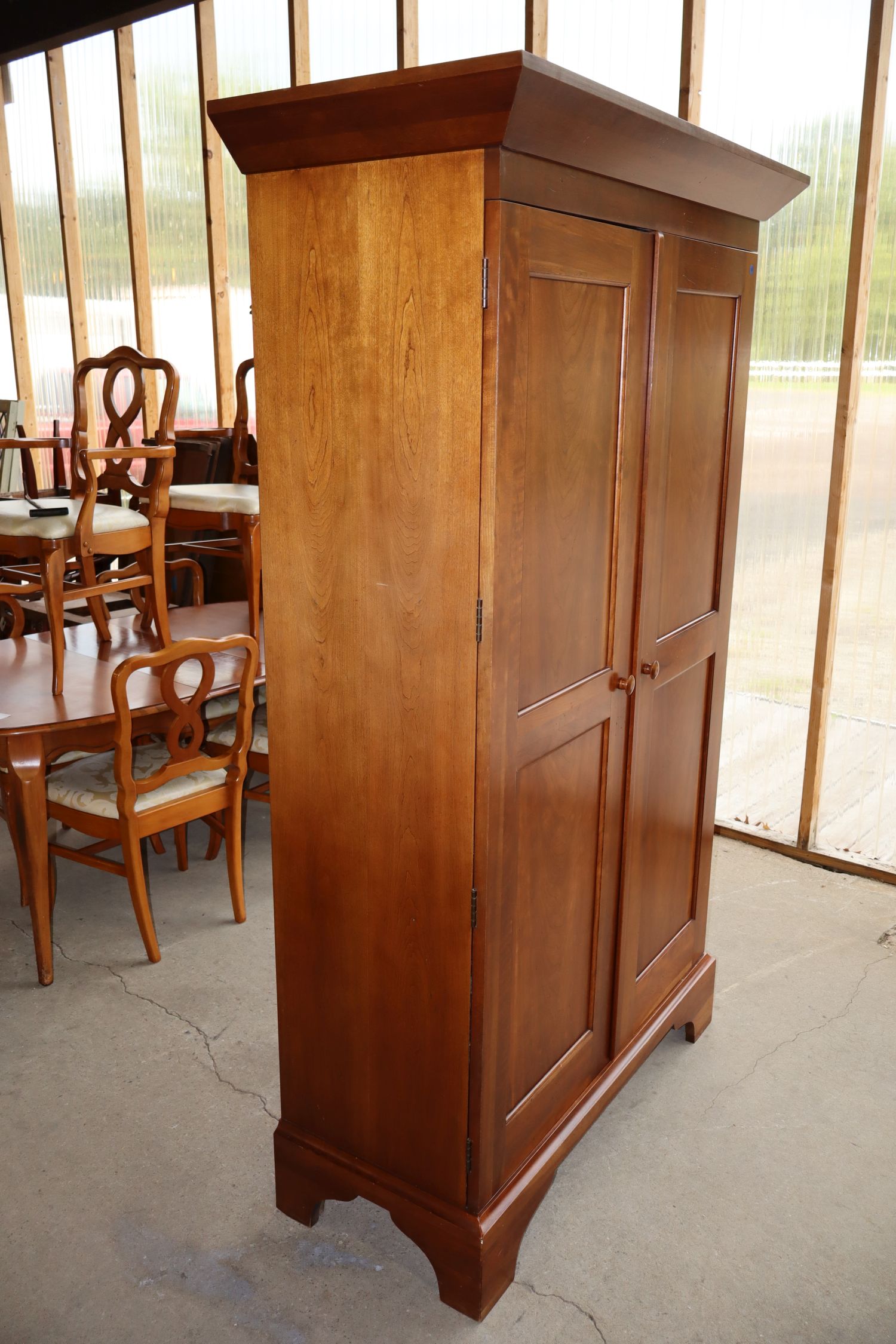 Cherry 2-Door Cupboard W/ Fitted Interior Orig Fin