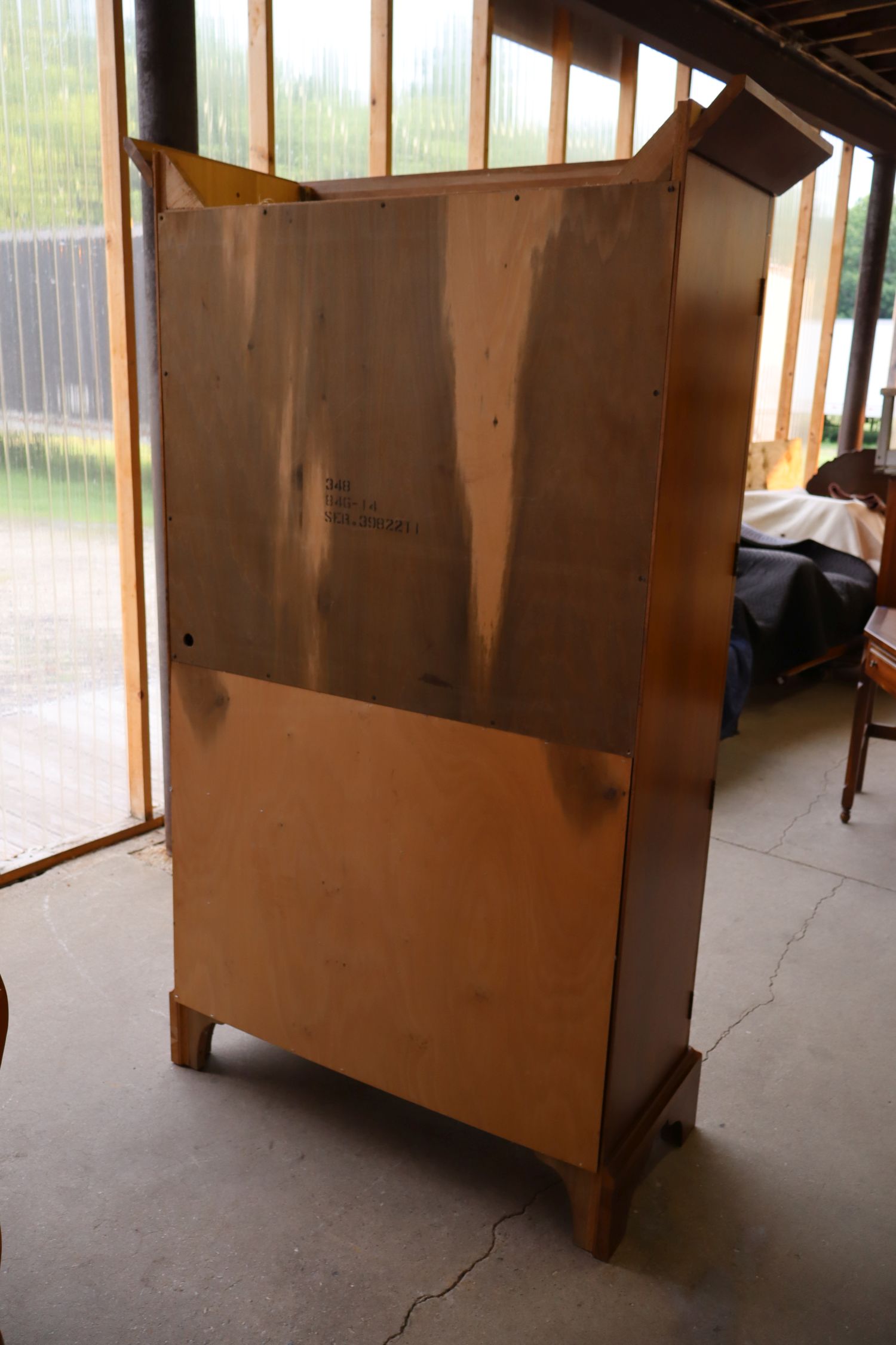Cherry 2-Door Cupboard W/ Fitted Interior Orig Fin