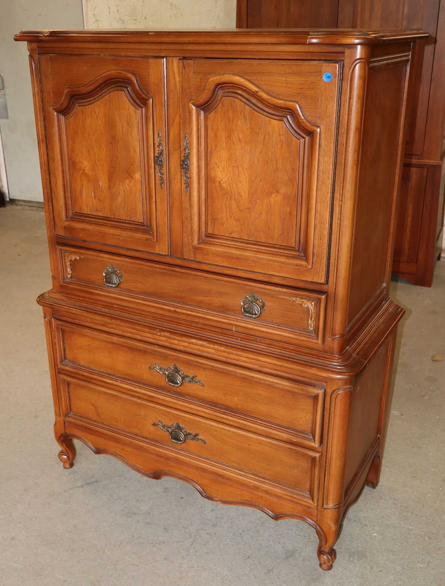 VTG FR JB Vansciver Fitted Walnut Chest Orig Fin