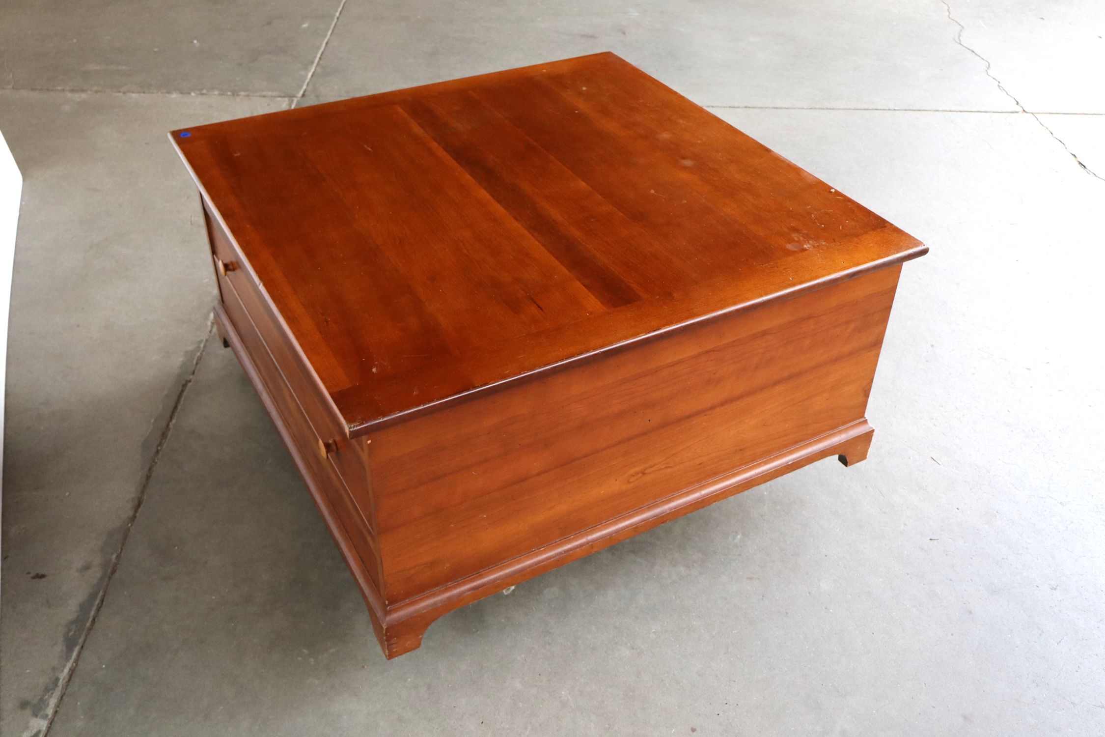 VTG Lane Cherry 3-Dr Square Coffee Table Orig Fin