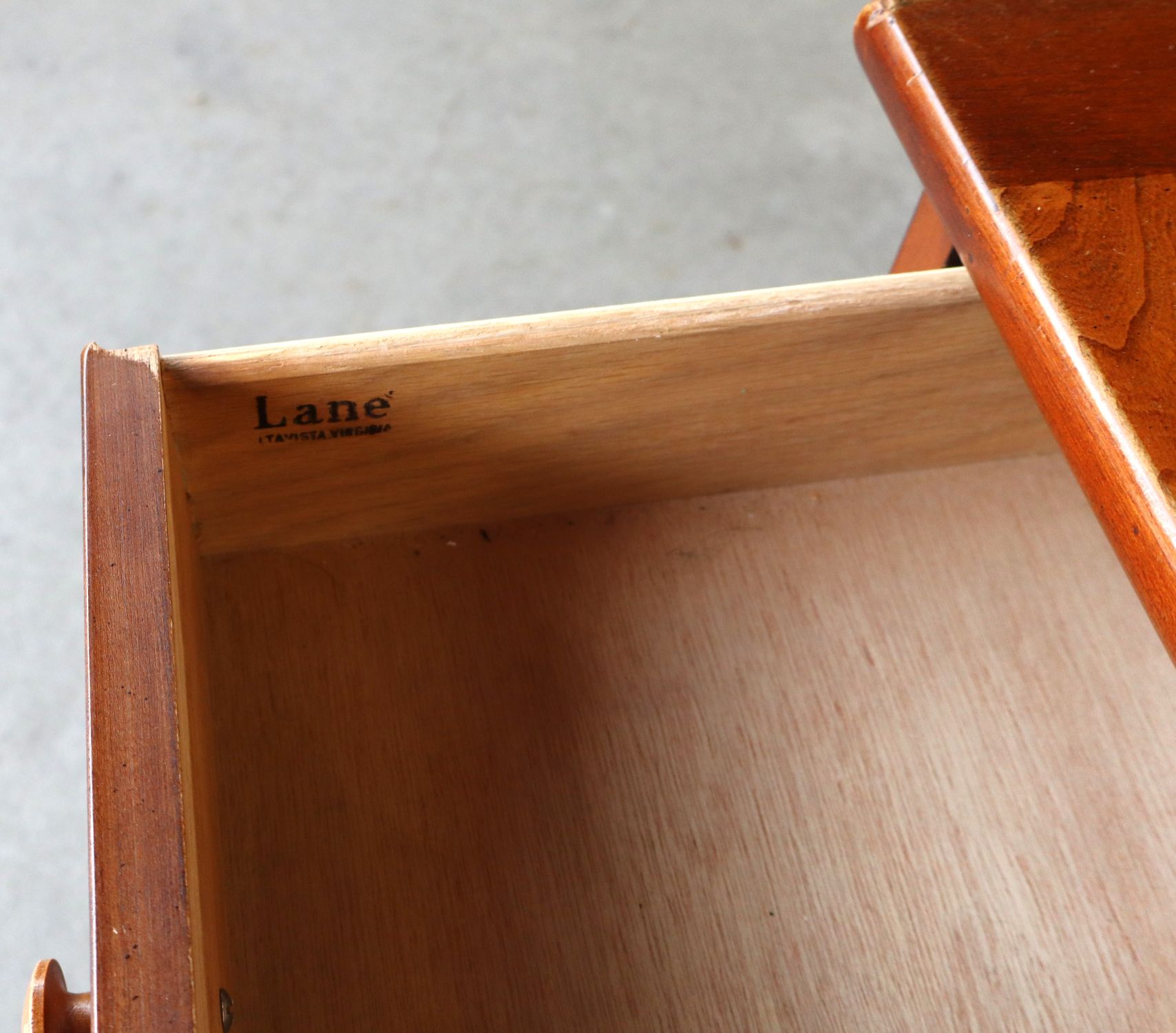 VTG Lane Cherry 3-Dr Square Coffee Table Orig Fin