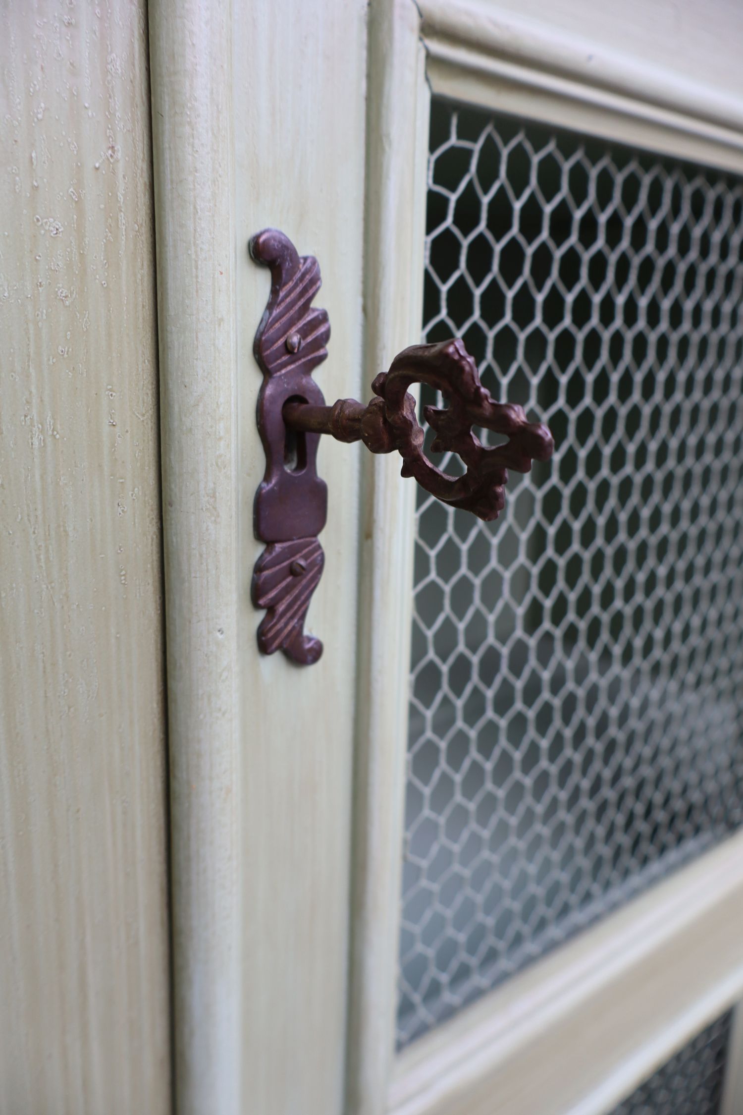 Bambergers Country FR IT Wire Mesh Green Cabinet