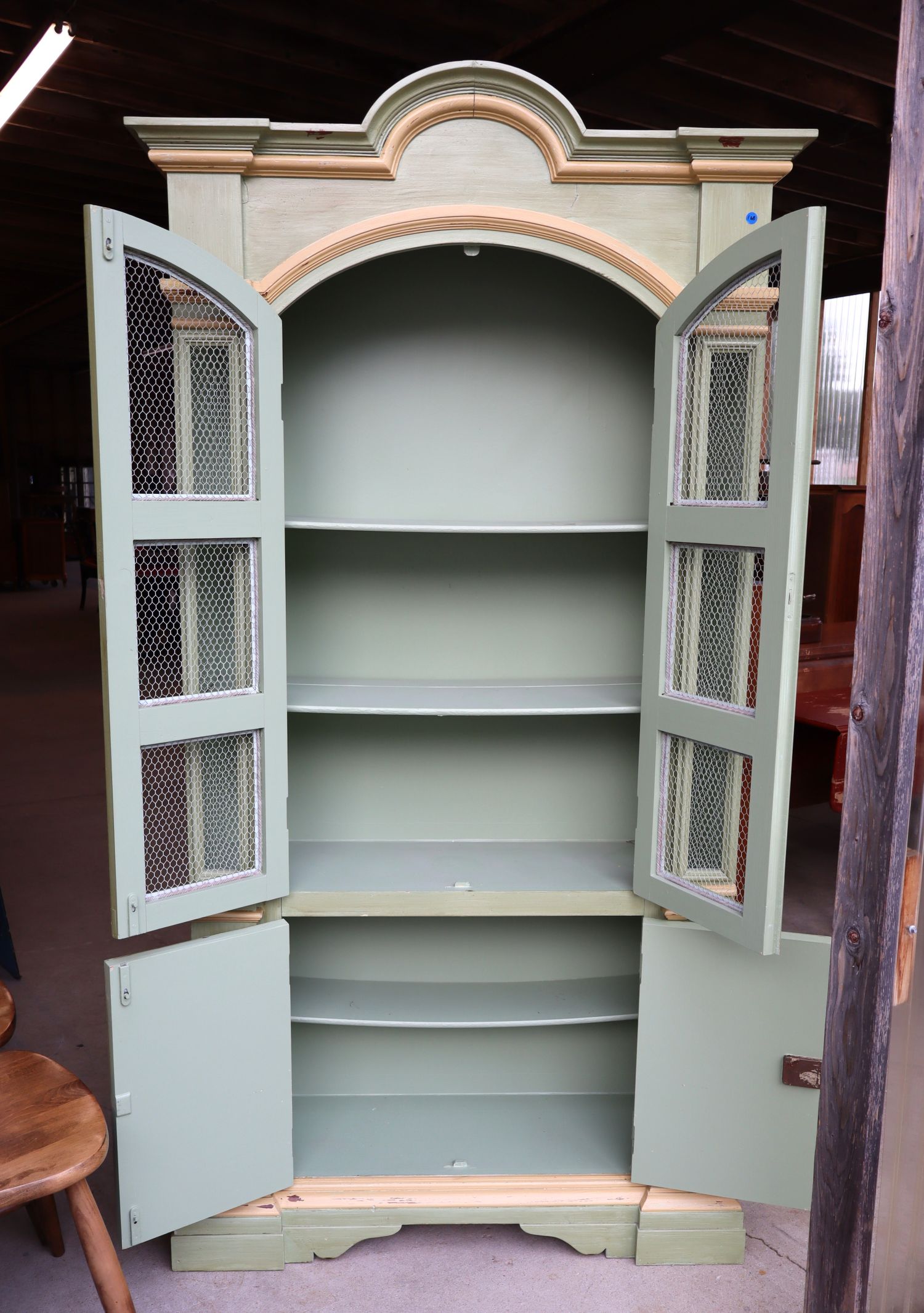 Bambergers Country FR IT Wire Mesh Green Cabinet