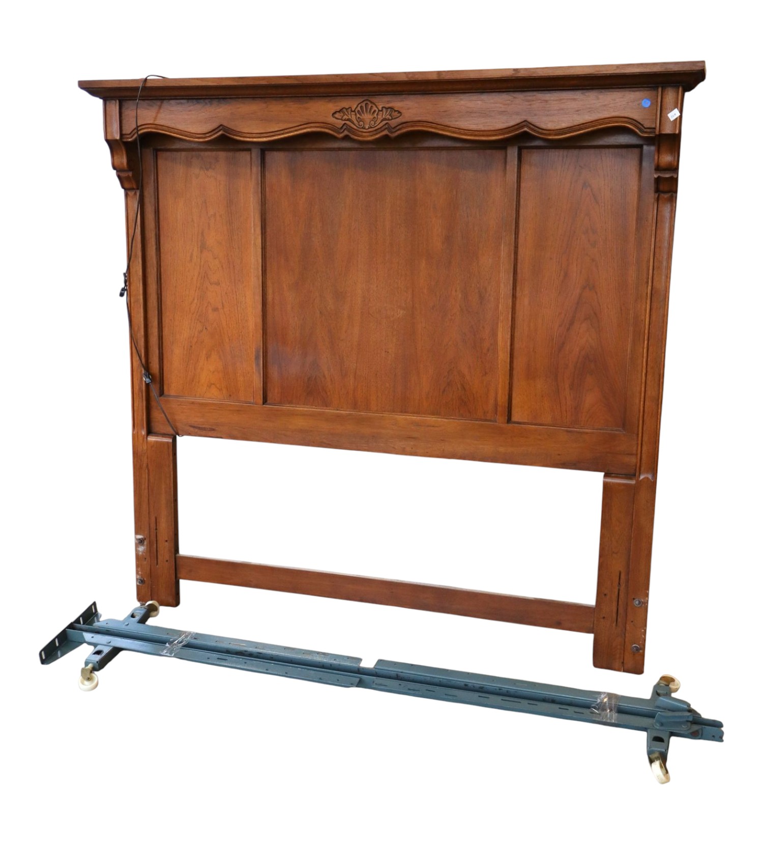 VTG Lighted Walnut Queen Size Headboard Orig Finish