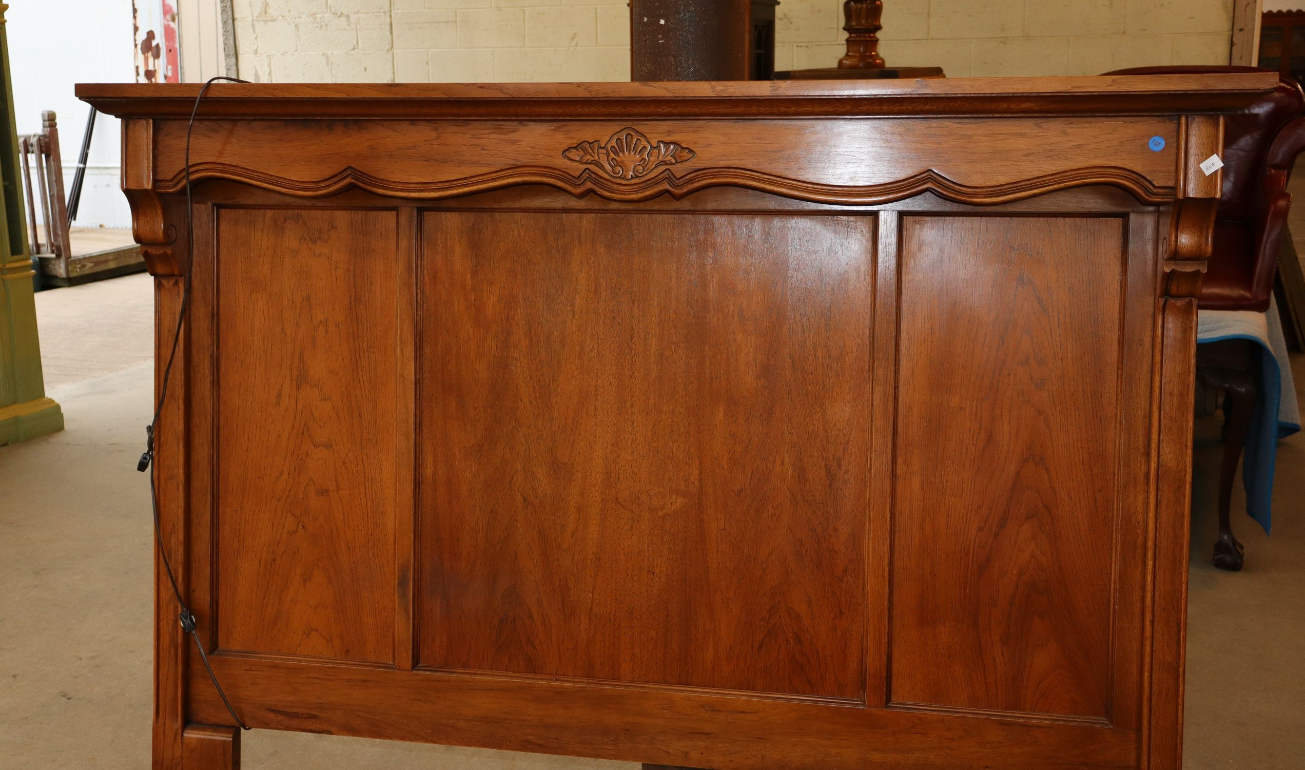 VTG Lighted Walnut Queen Size Headboard Orig Finish