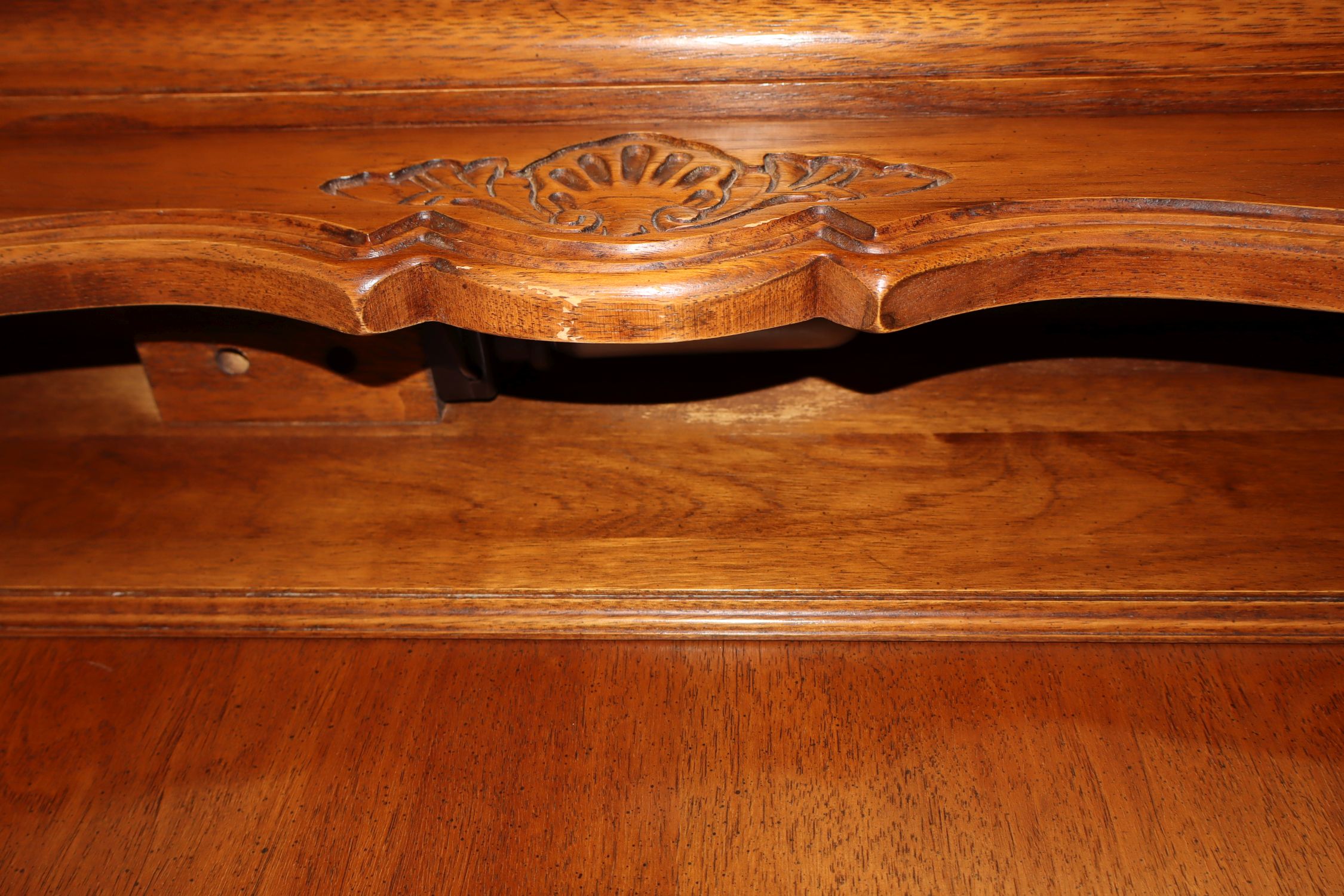 VTG Lighted Walnut Queen Size Headboard Orig Finish