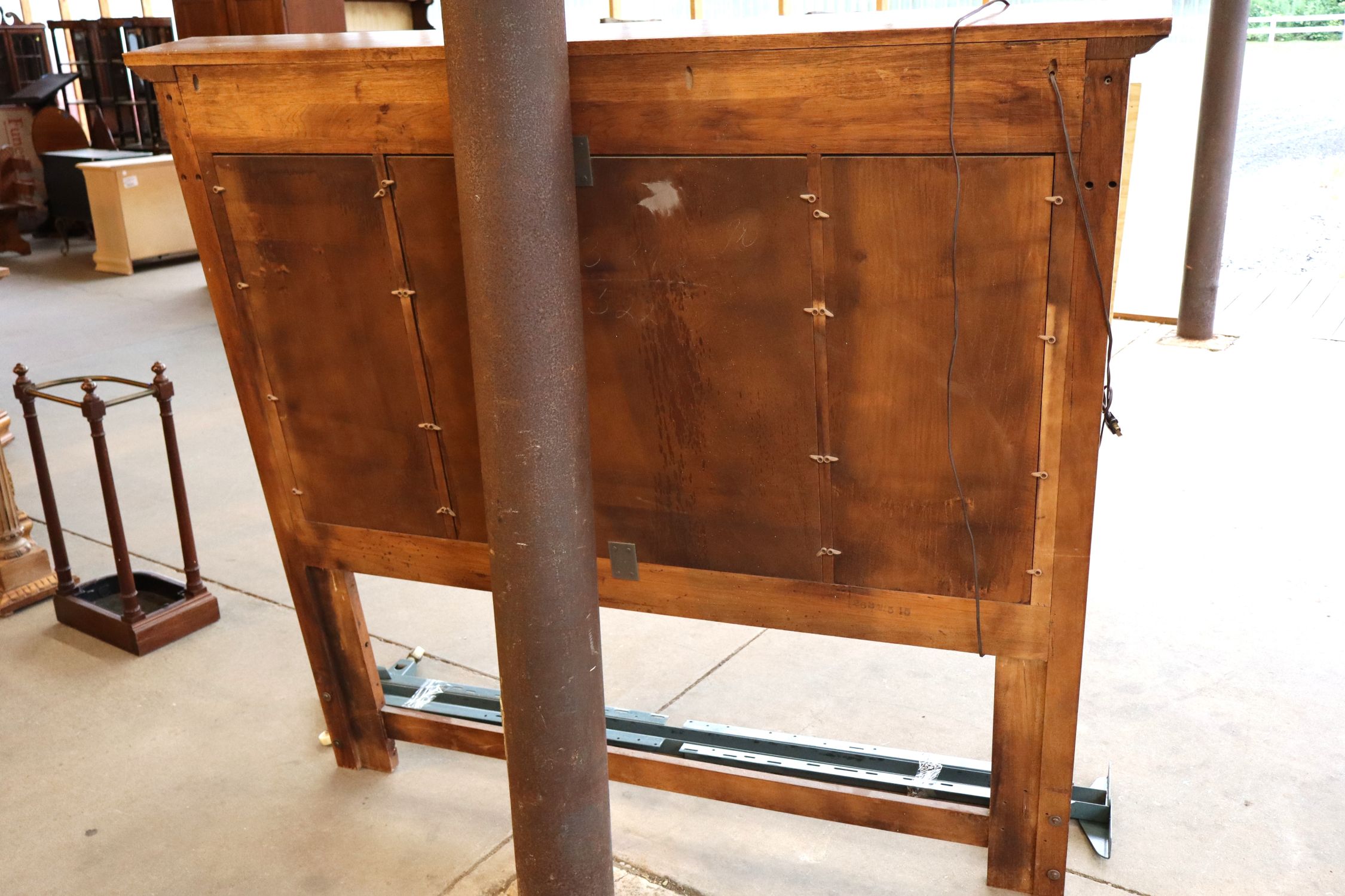 VTG Lighted Walnut Queen Size Headboard Orig Finish