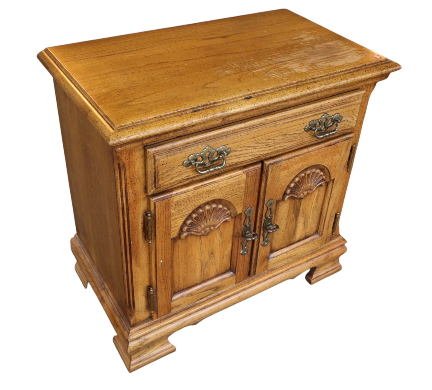 VTG Oak Finish 1-Dr 2-Door Nightstand Orig Finish