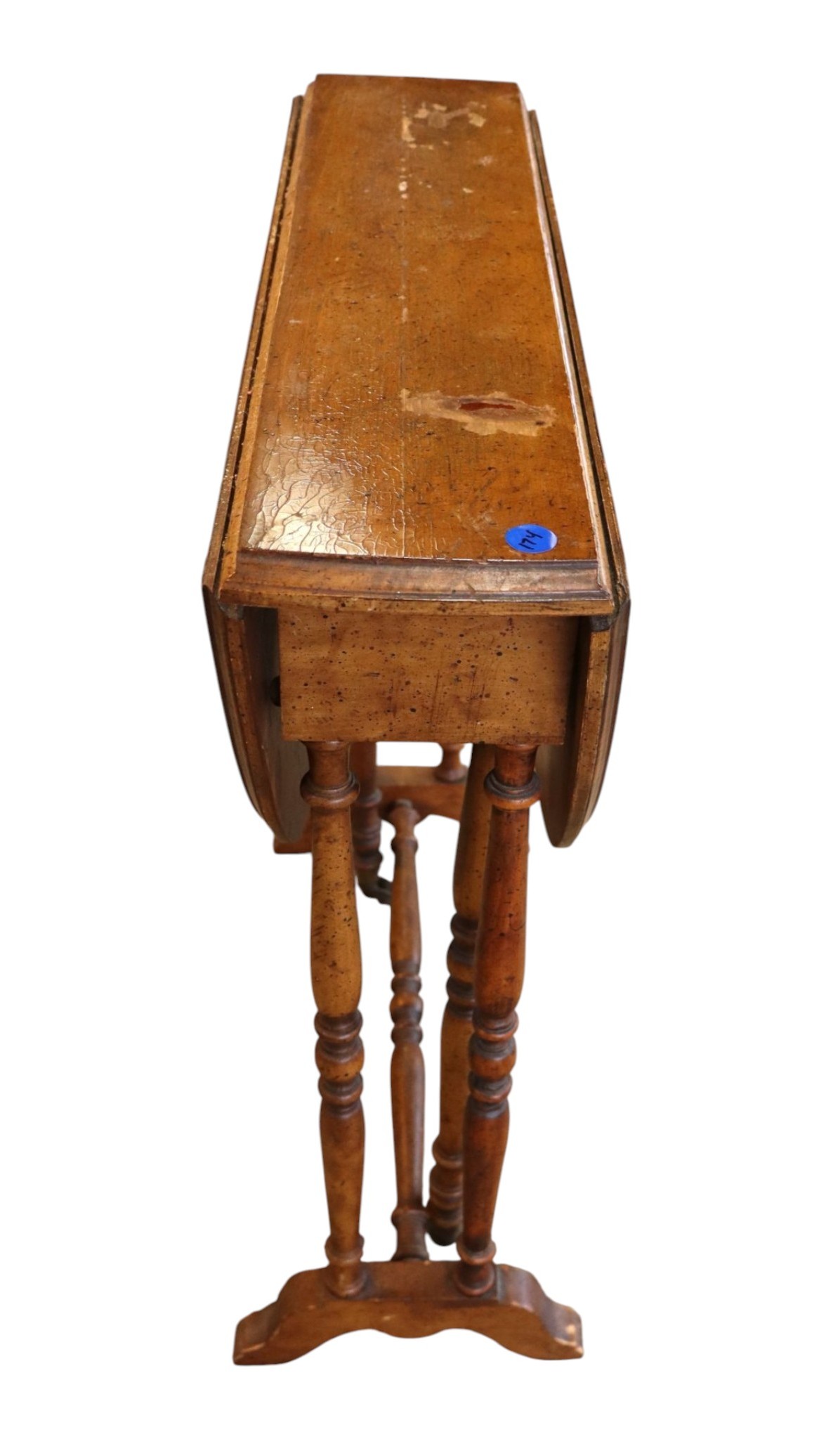 Petite Semi Antq Drop Leaf Gateleg Table Orig Fin