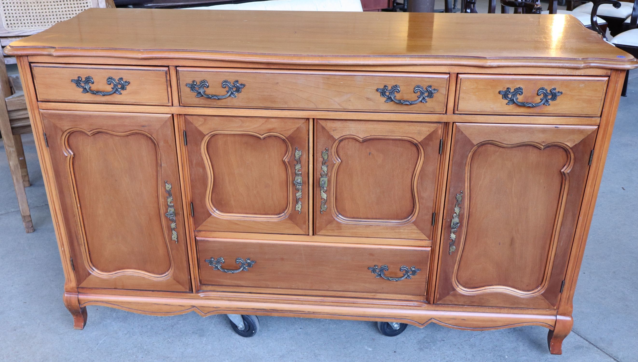 VTG FR Provincial 4-Dr 4-Dr Cherry Buffet Orig Fin
