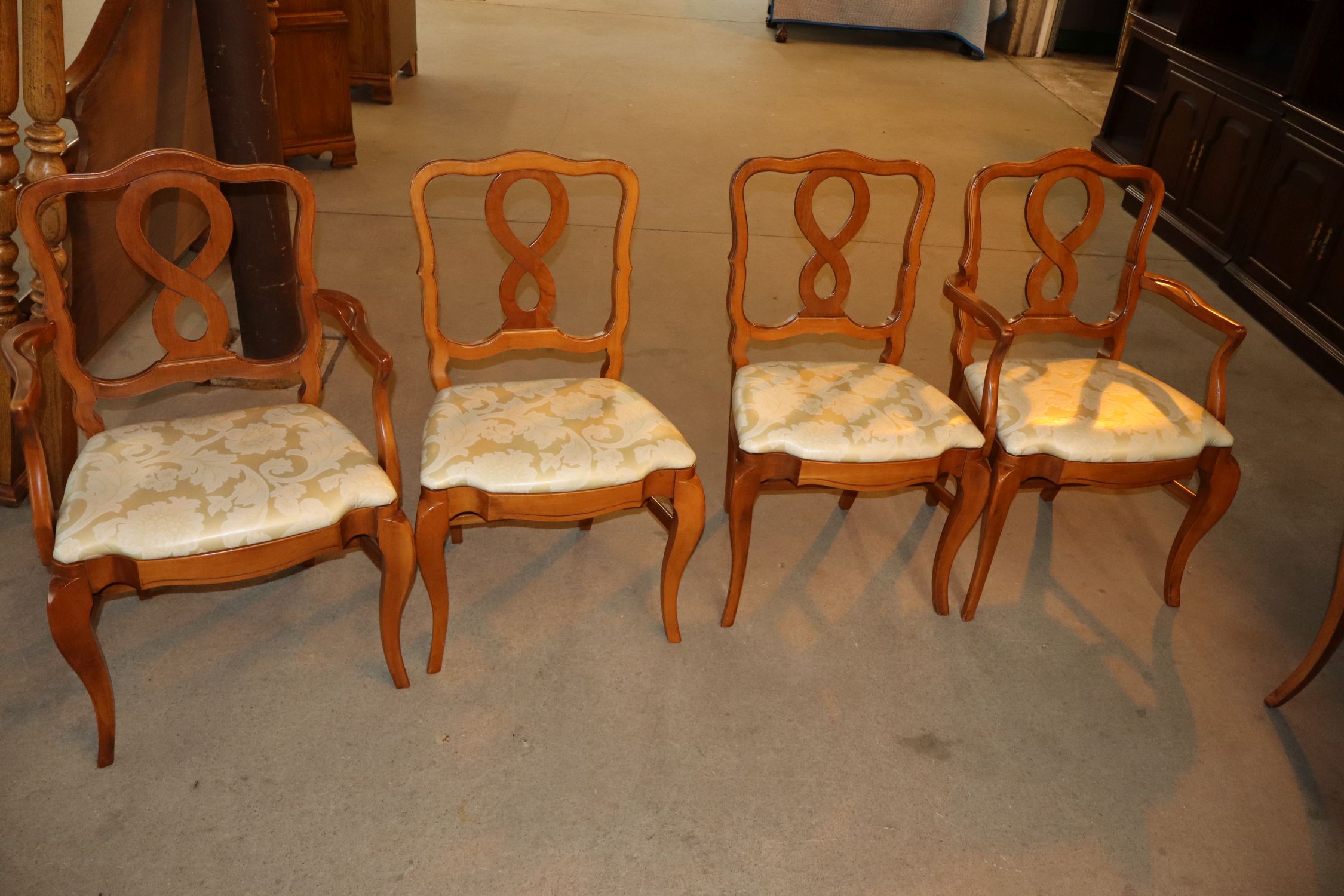 VTG FR Provincial 8pc Dining Set Table 6Ch 2pc China