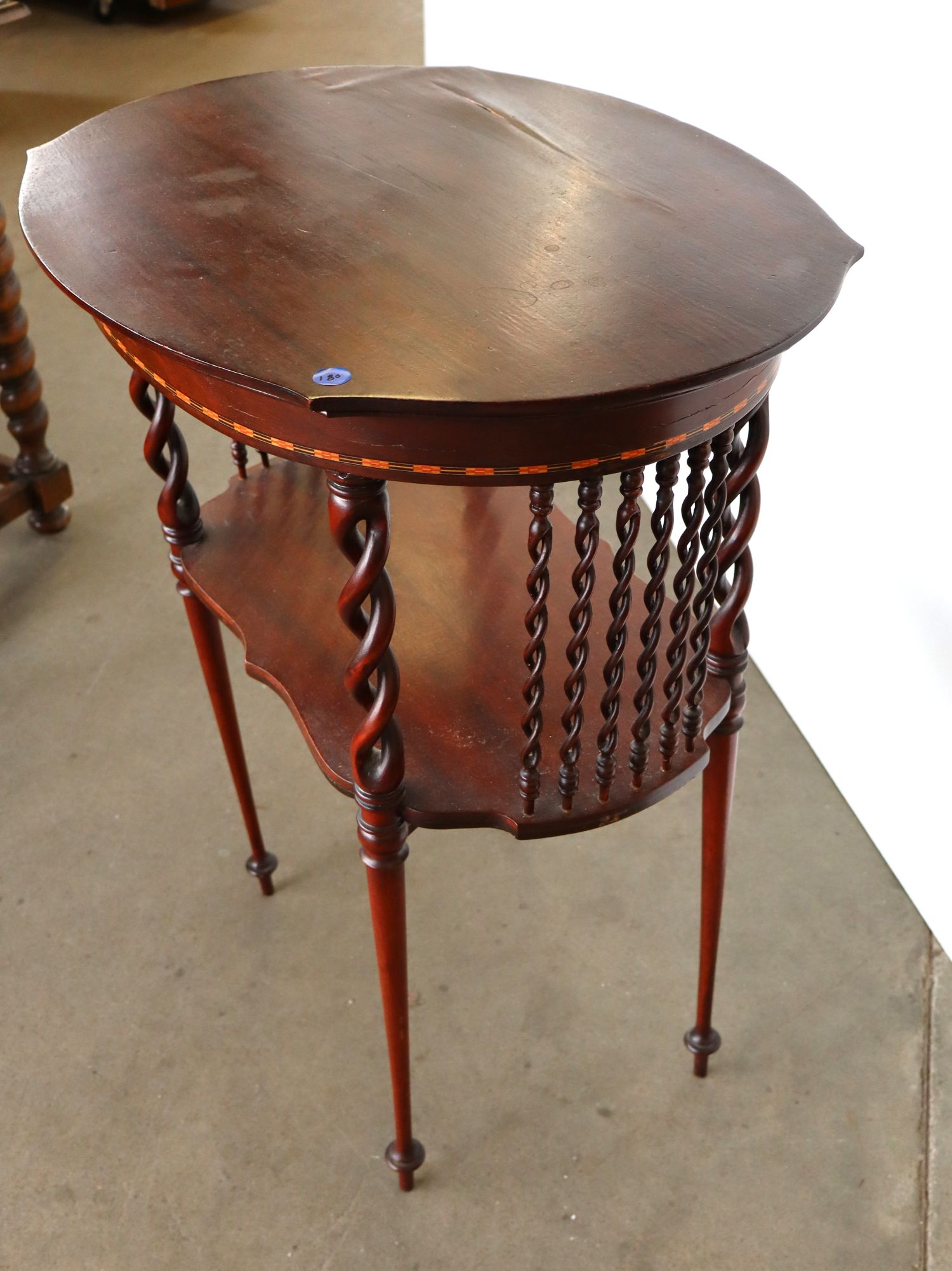 Petite antique mahogany barley twist stand