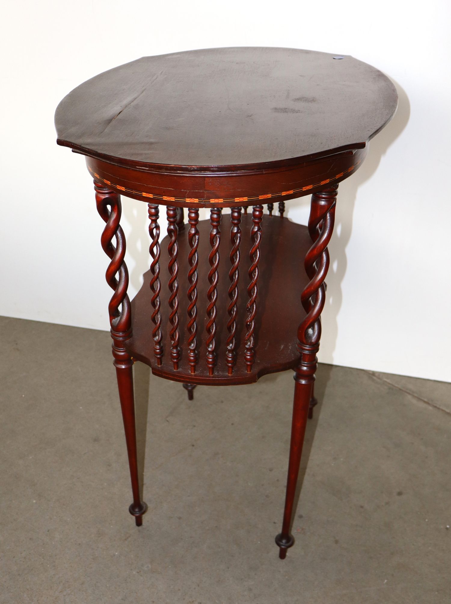 Petite antique mahogany barley twist stand