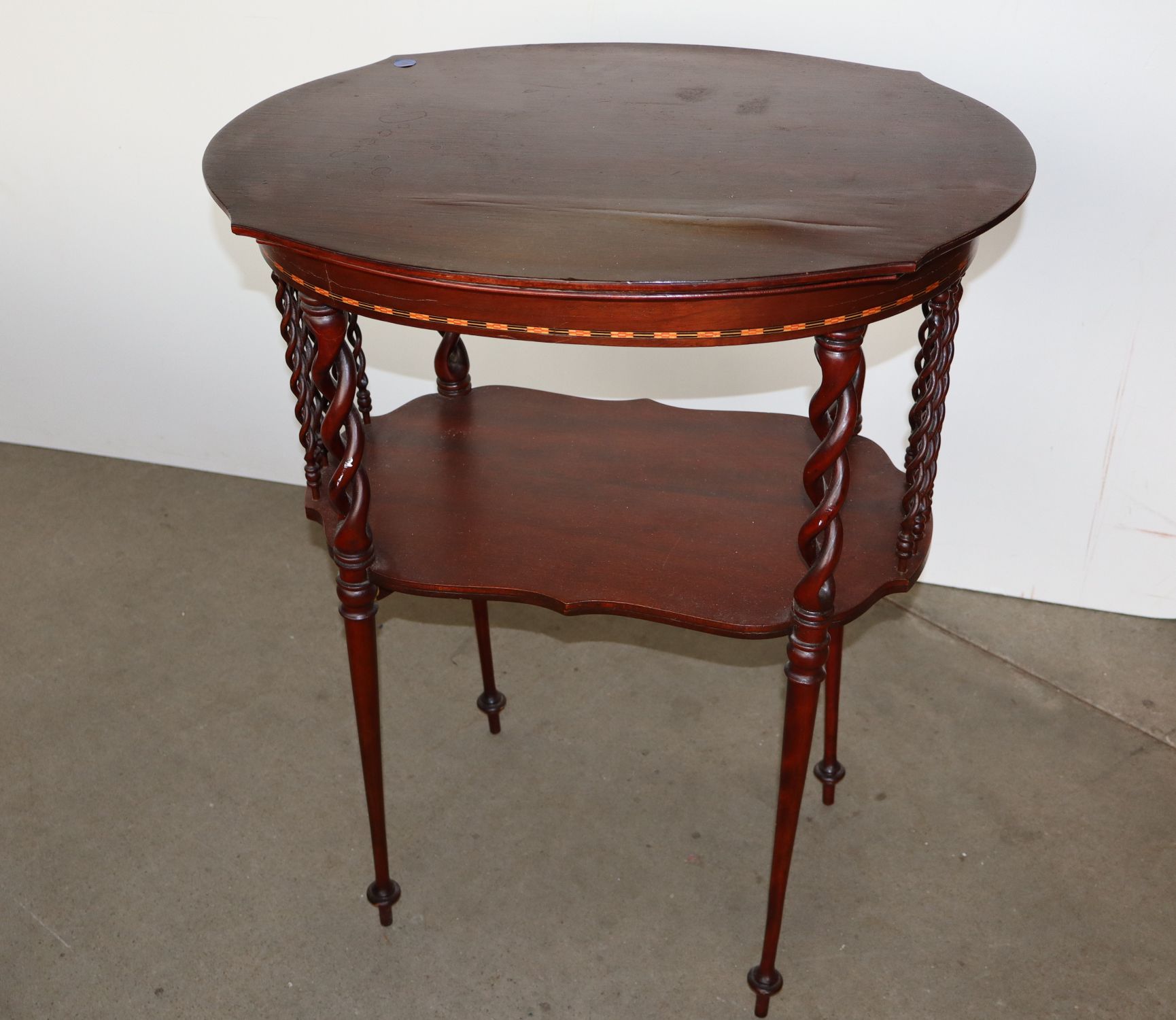 Petite antique mahogany barley twist stand
