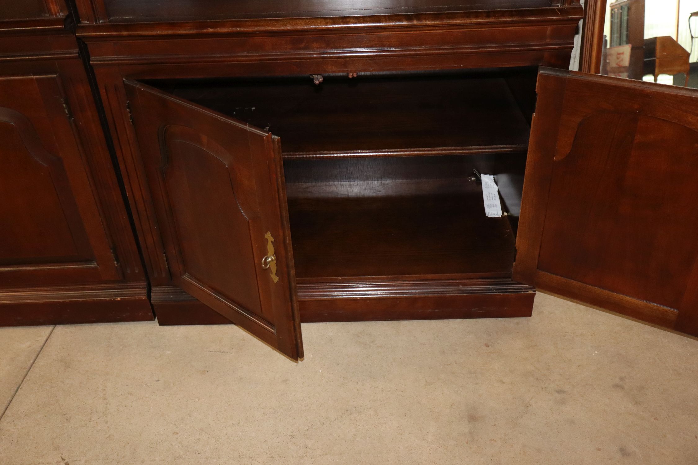 Cherry Open Front Bookcase W/ 2-Dr Base Orig Finish