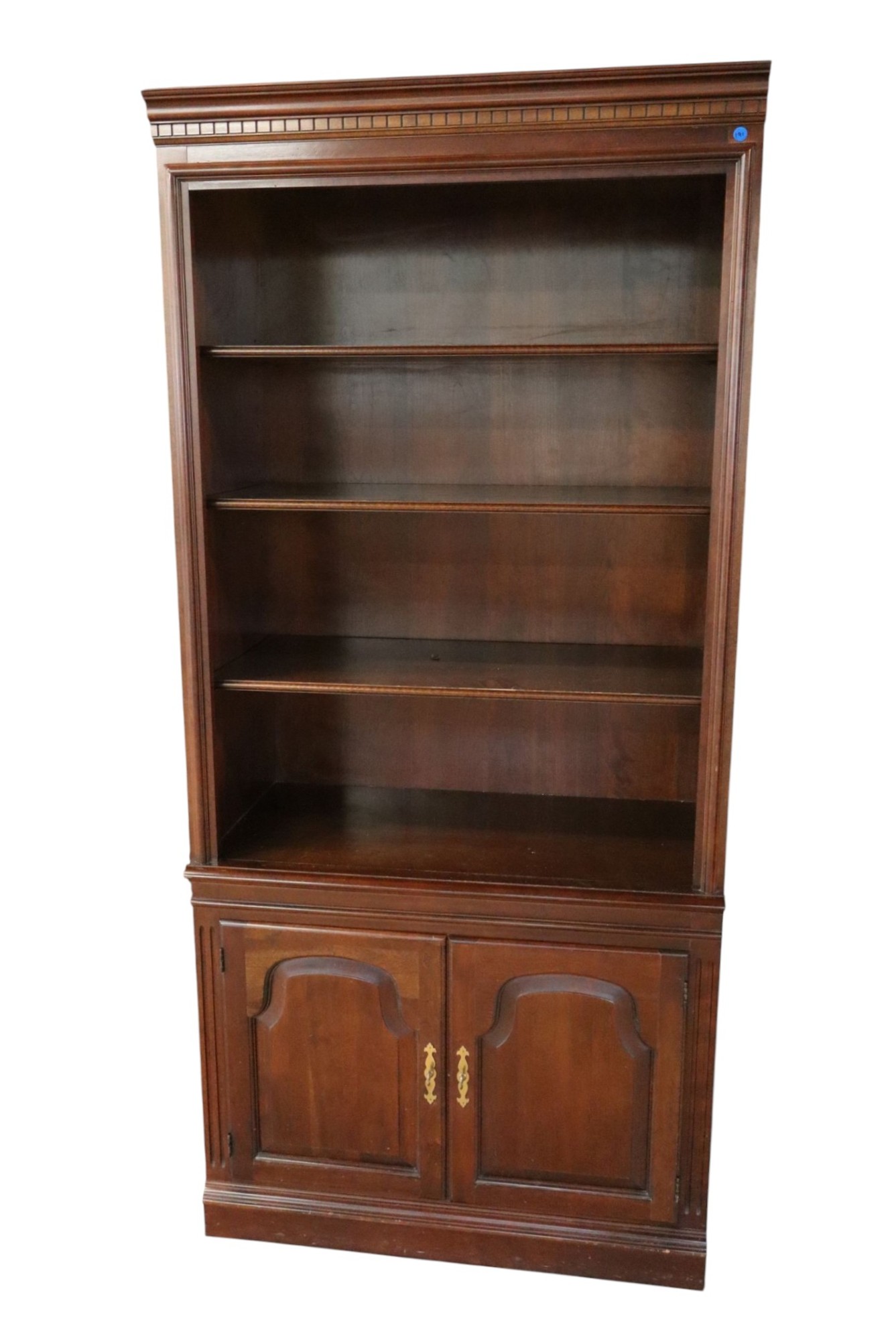 Cherry Open Front Bookcase W/ 2-Door Base Orig Fin
