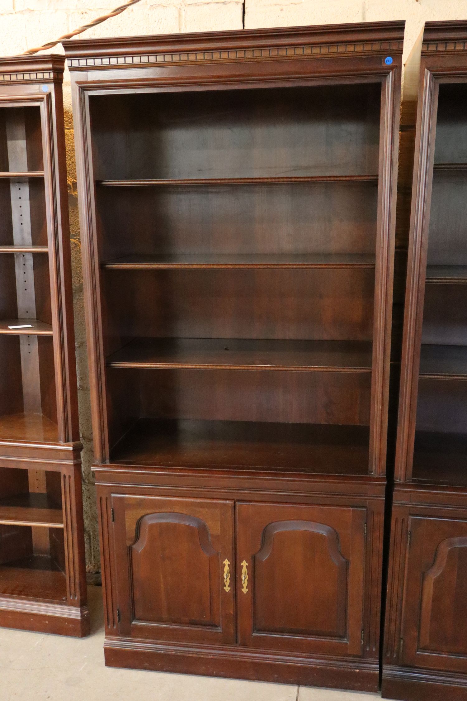 Cherry Open Front Bookcase W/ 2-Door Base Orig Fin