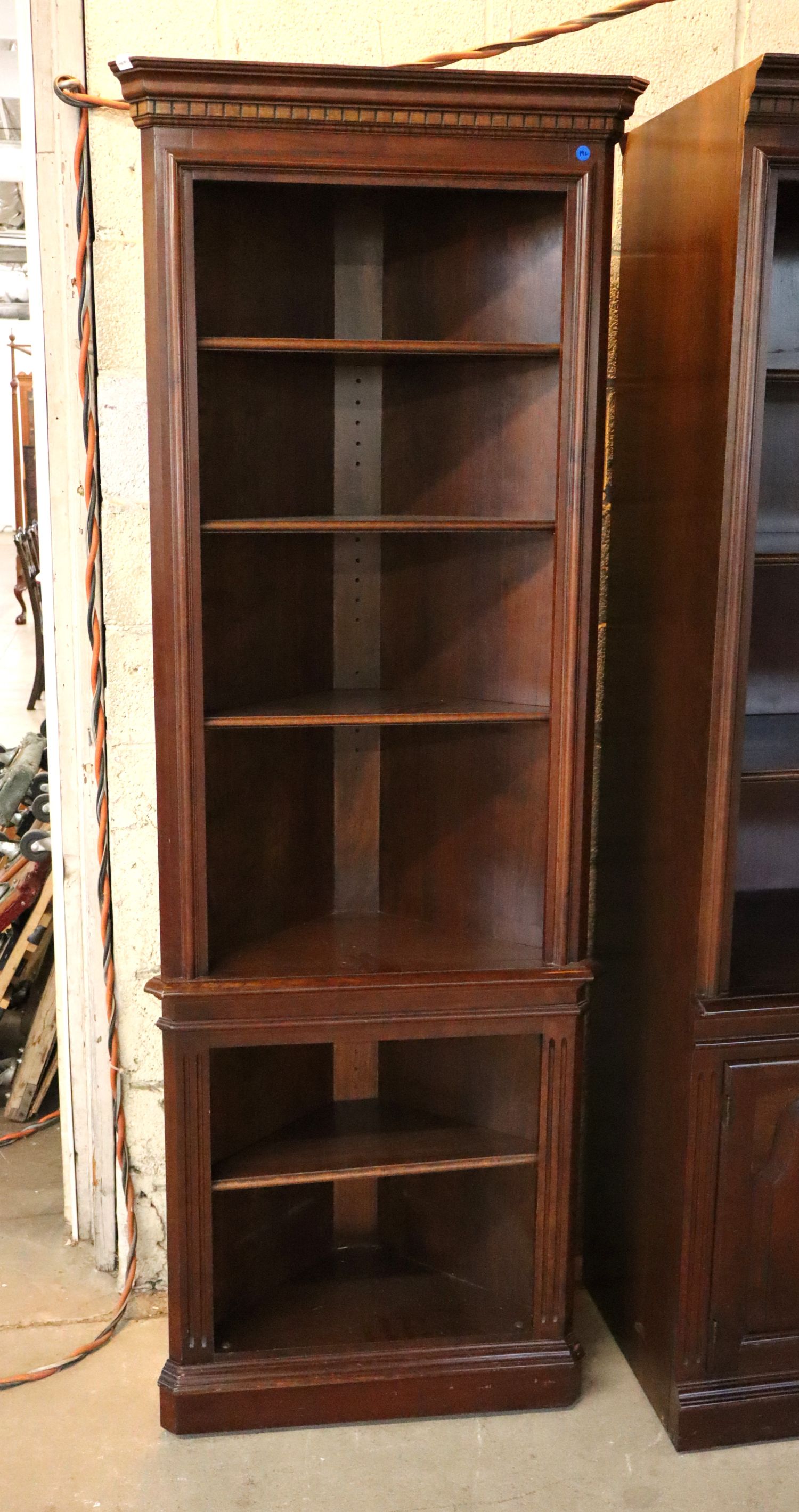 Cherry Corner Open Front Adj Shelf Bookcase Orig Fin