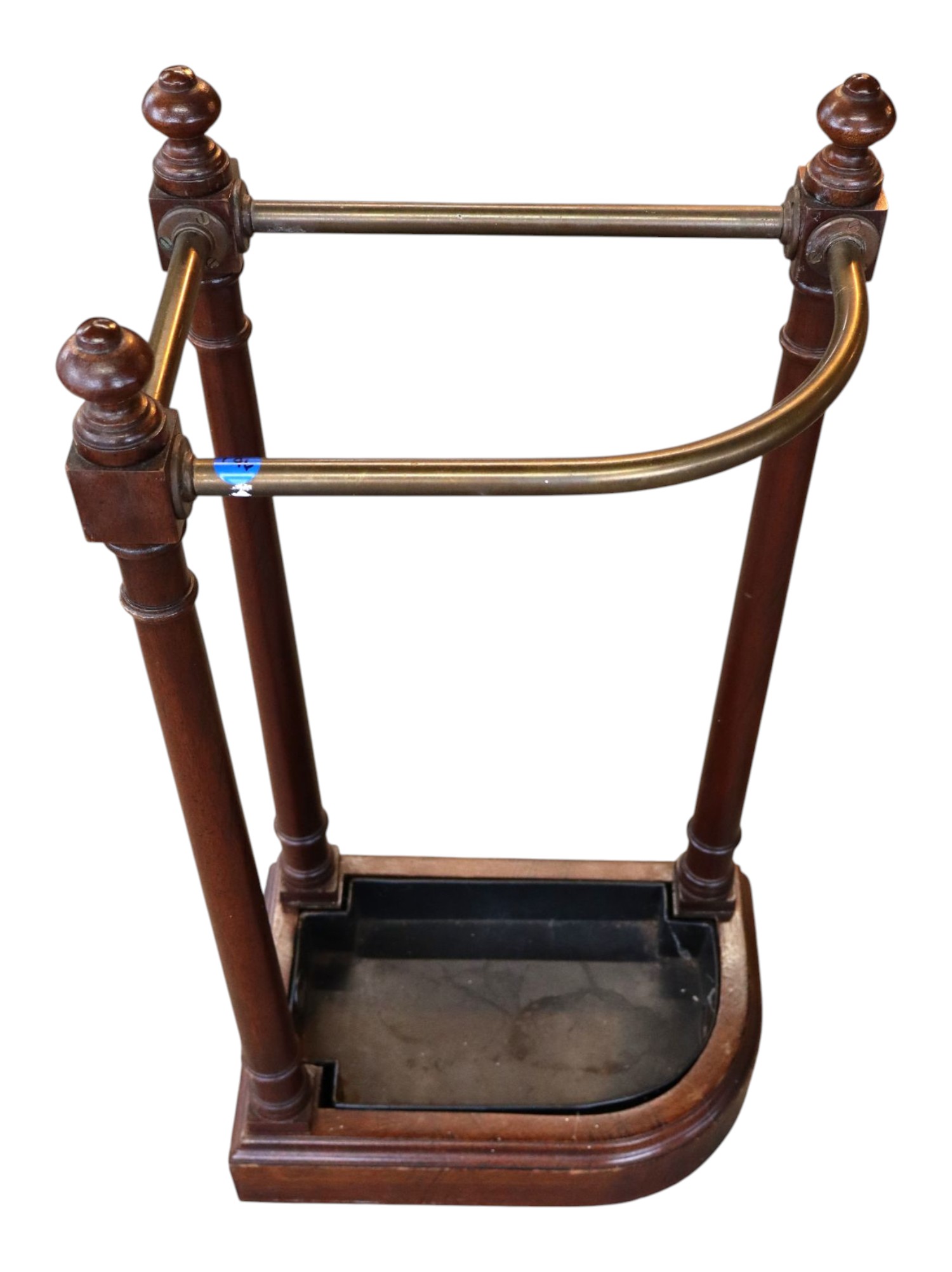 Nice Vintage Mahog Umbrella Stand w/Drip Pan