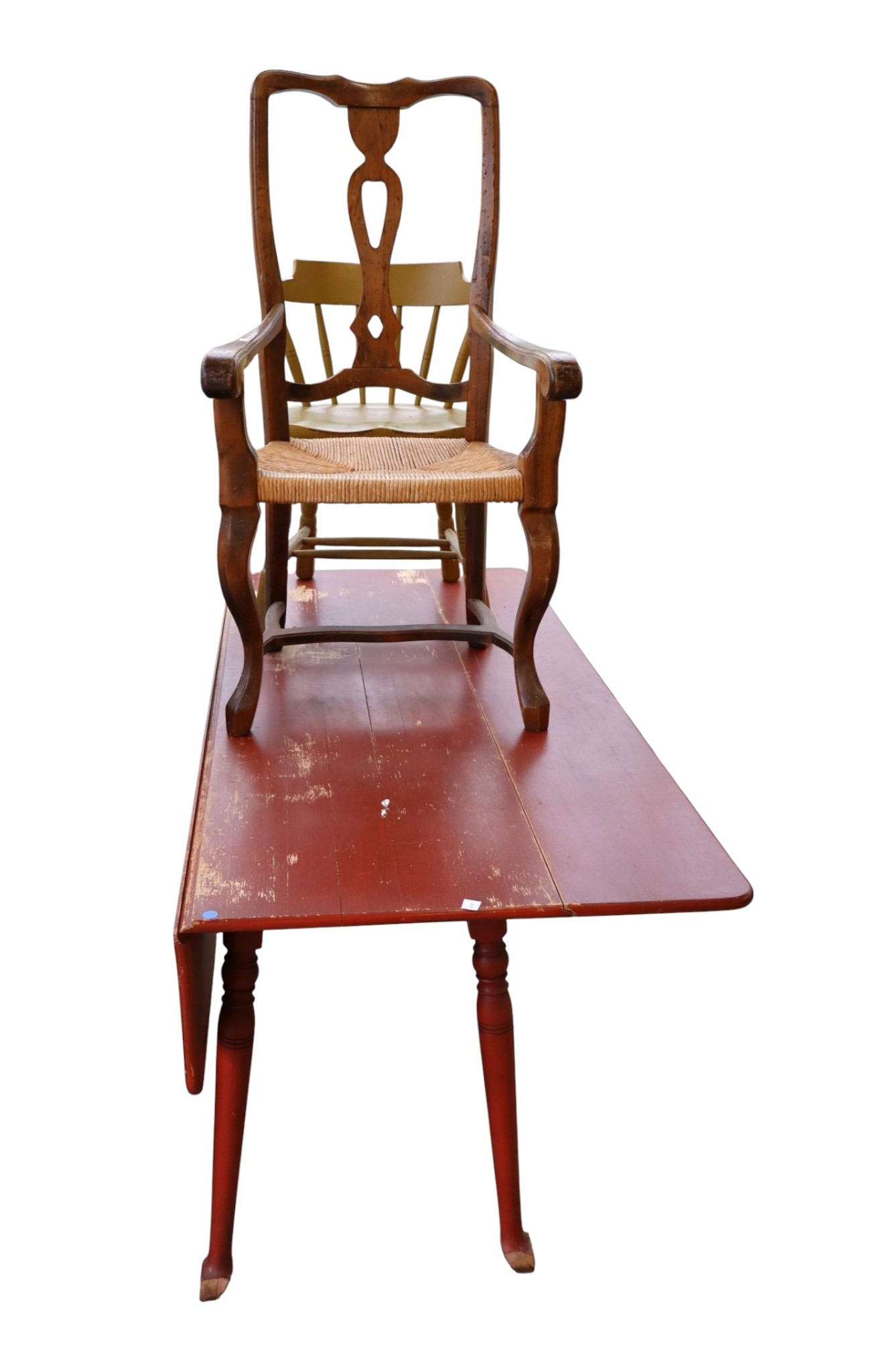3pc Primitive Lot: 2 Chairs & Drop Leaf Table TLC