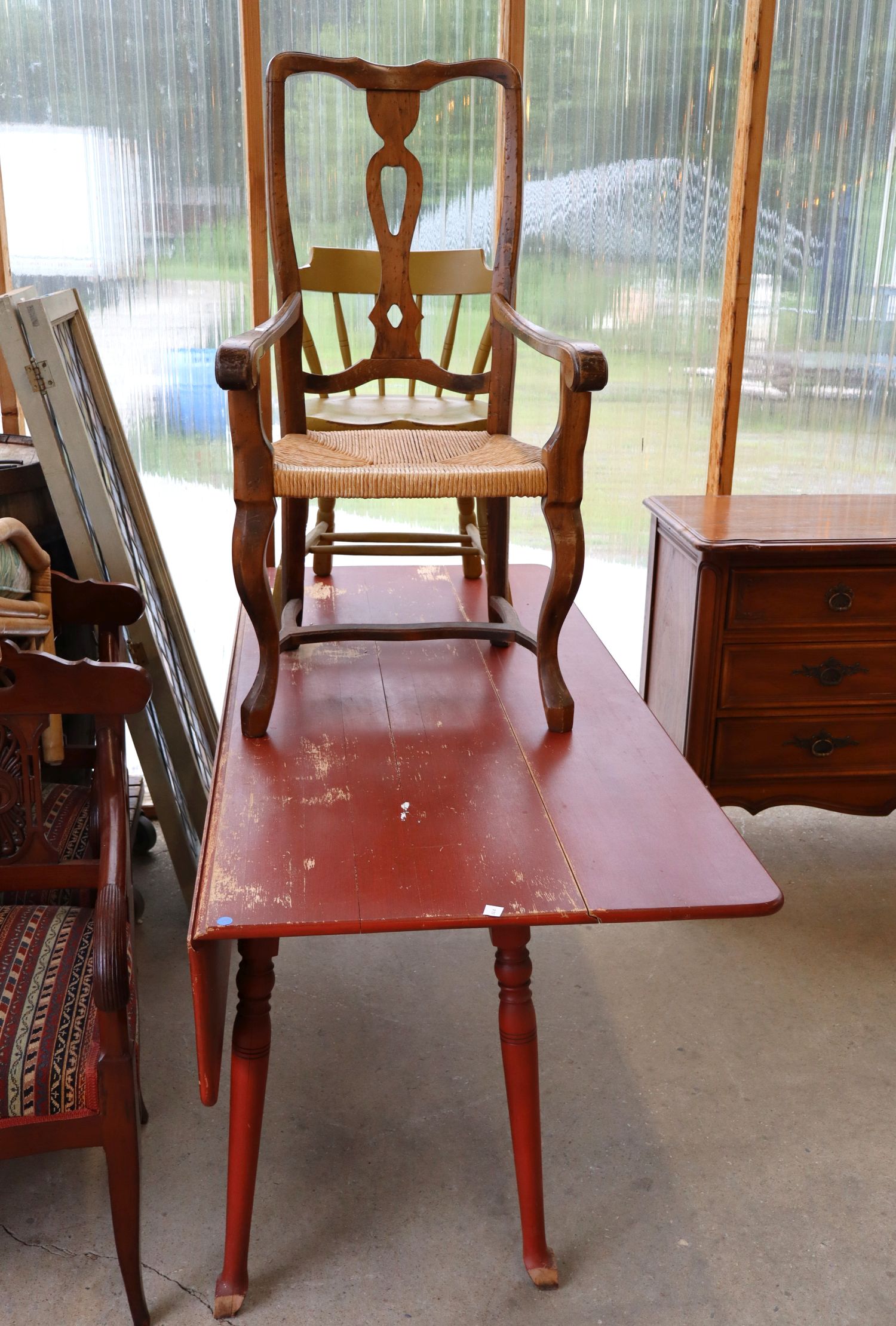 3pc Primitive Lot: 2 Chairs & Drop Leaf Table TLC