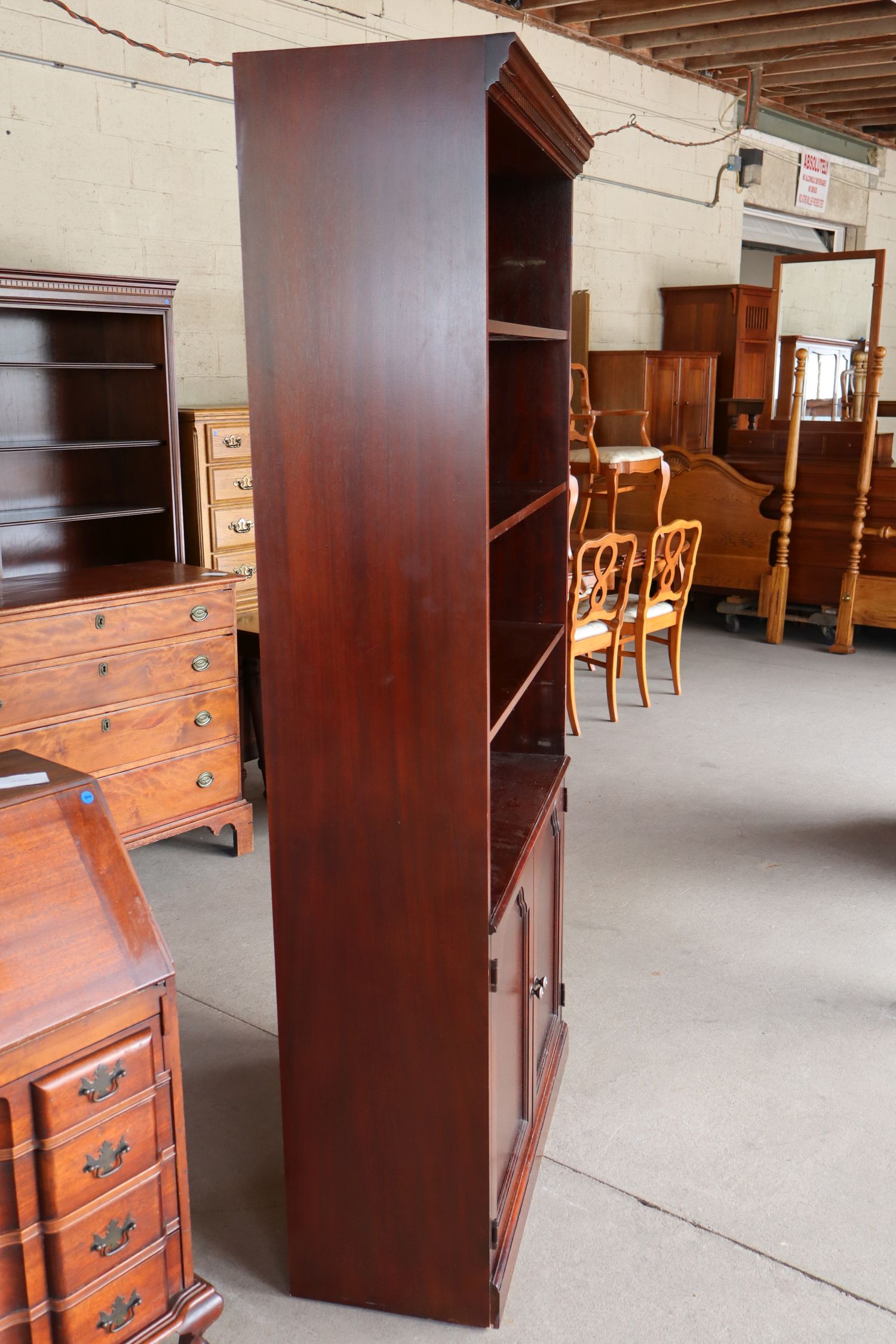 Hekman Mahog Open Front Bookcase Orig Found Cond