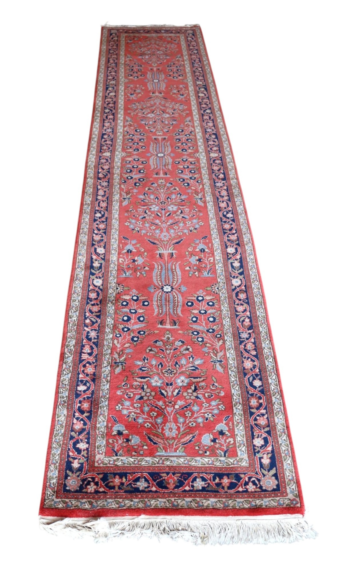 Hand stitched wool runner rug 14ft 32x169