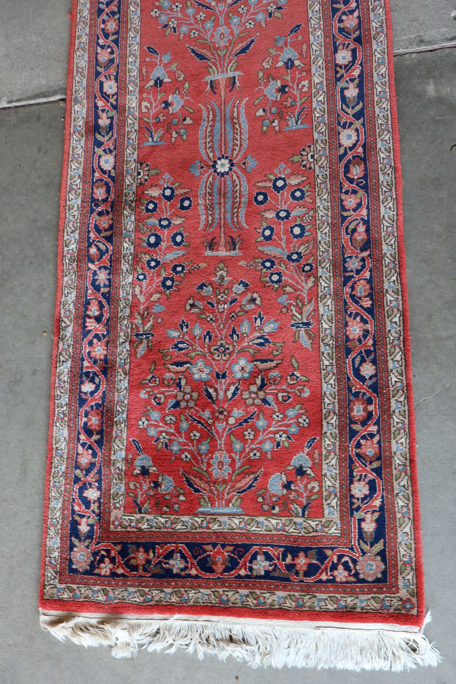 Hand stitched wool runner rug 14ft 32x169