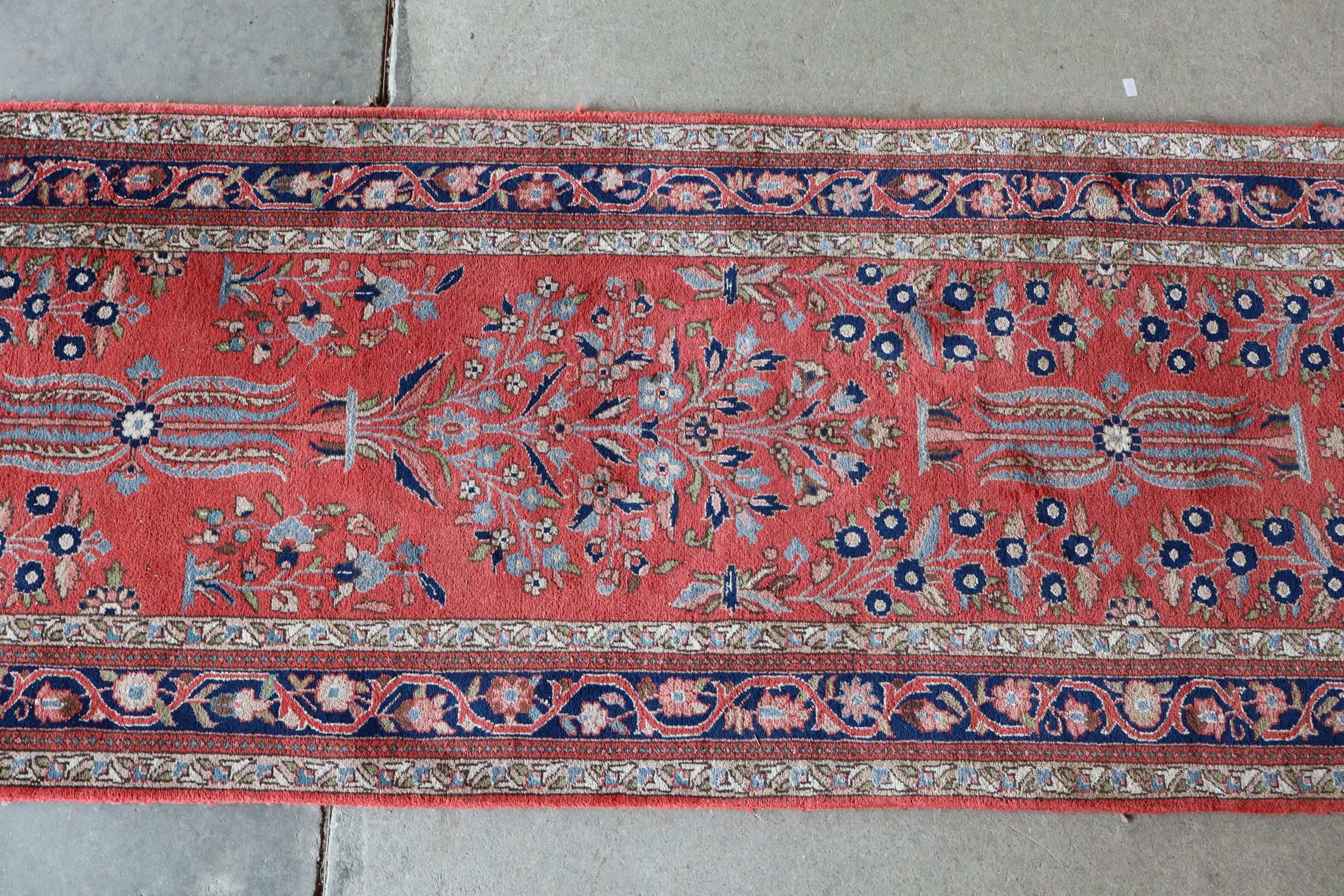Hand stitched wool runner rug 14ft 32x169
