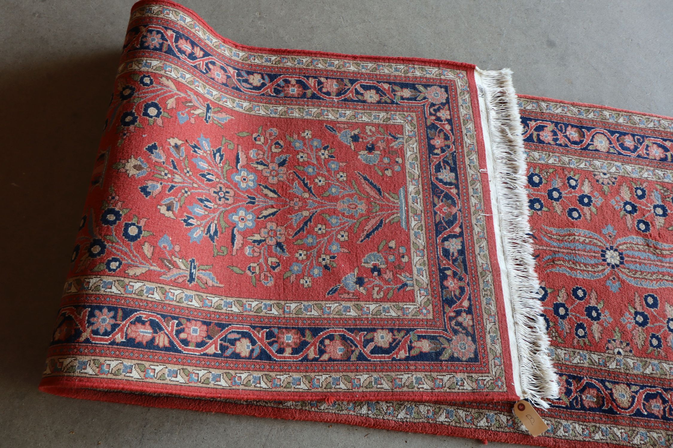 Hand stitched wool runner rug 14ft 32x169