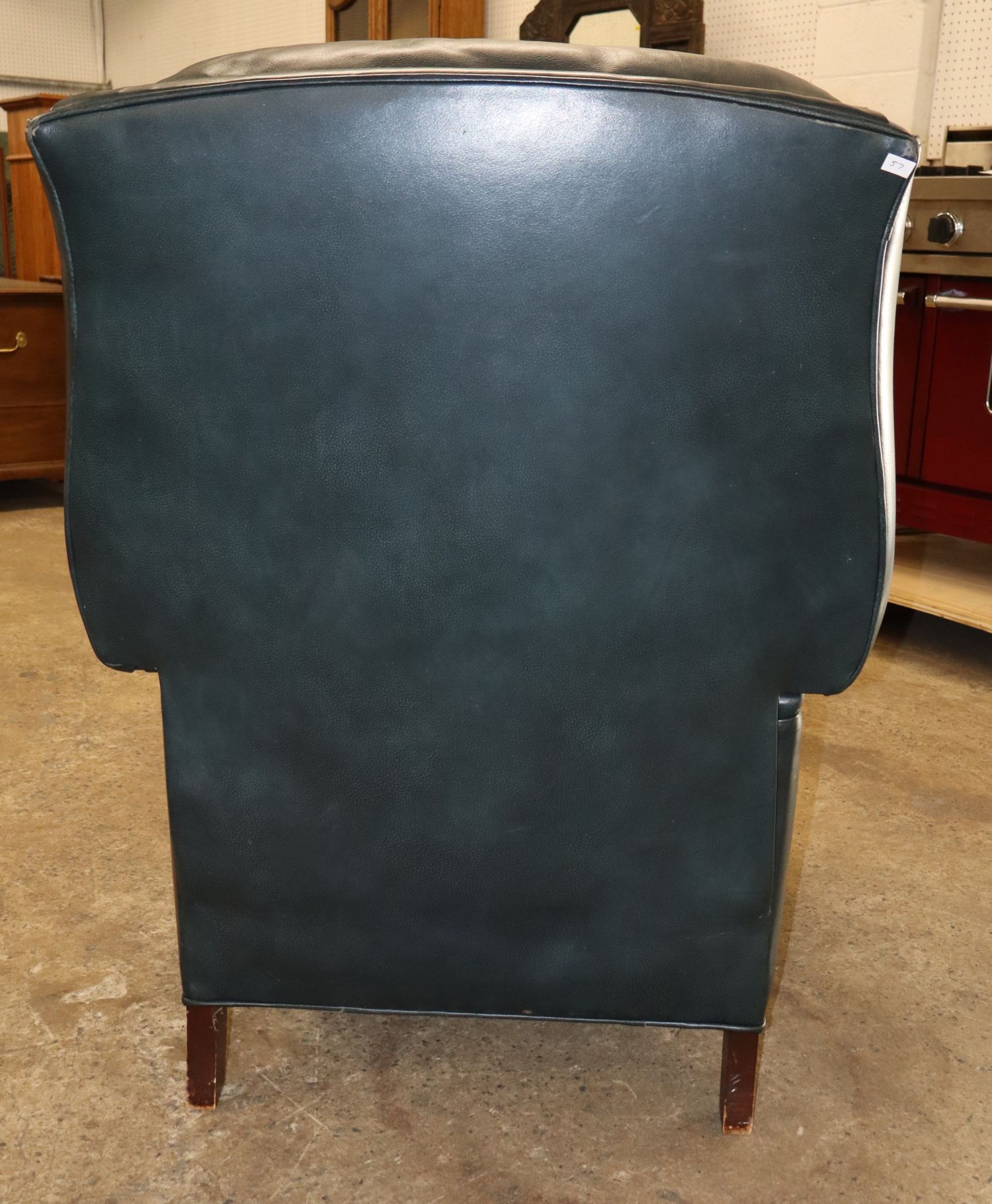 VTG Robb & Stucky Green Leather Claw Foot Recliner