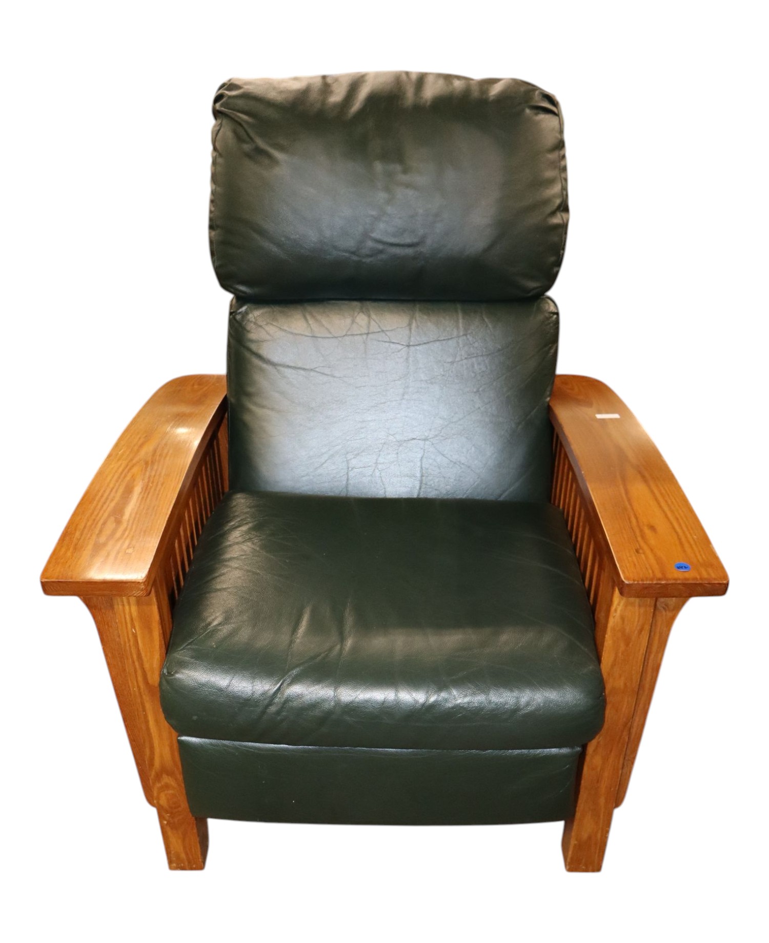 Barca Arts & Crafts Oak Leather Recliner Orig