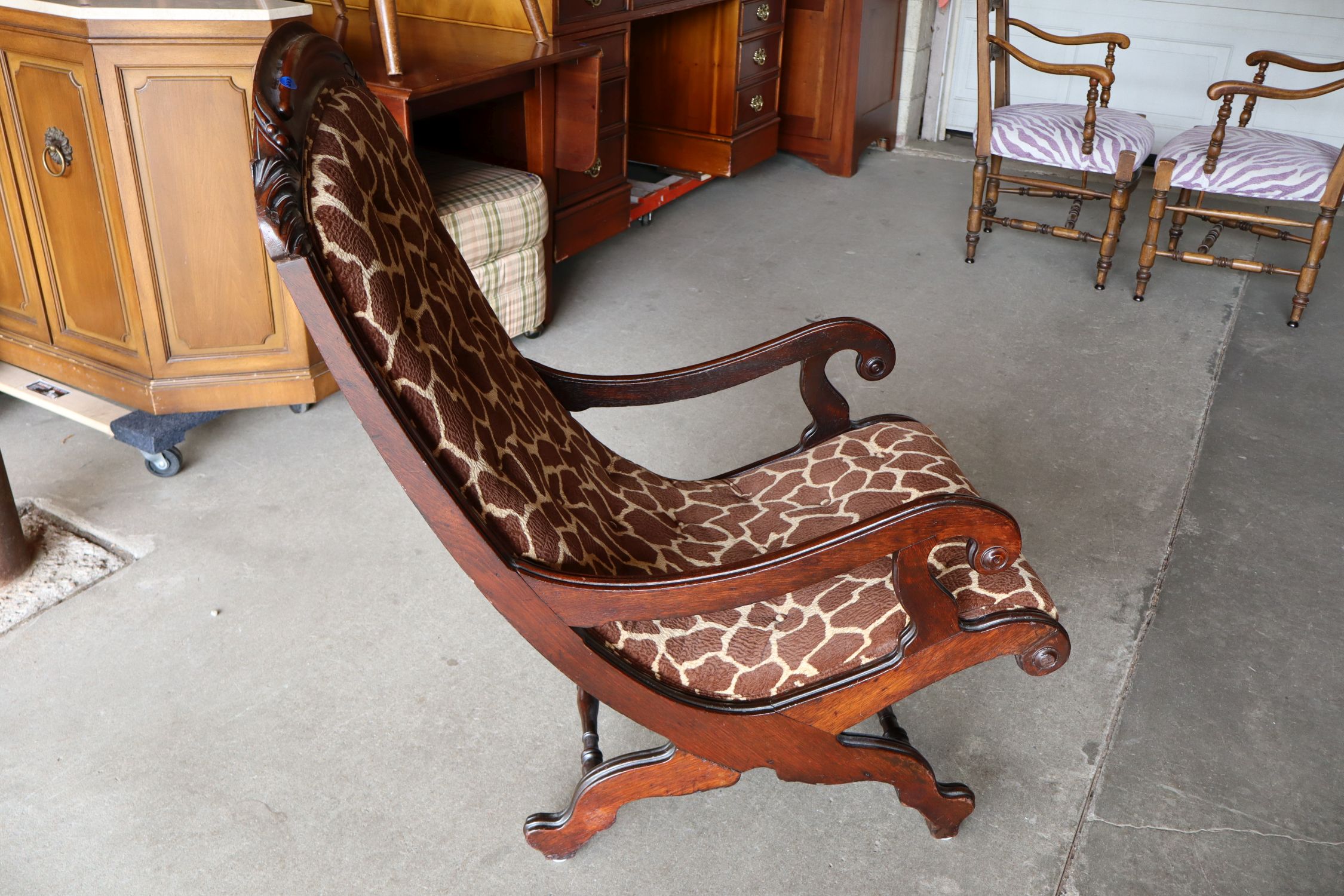 Antq Victorian Wal Uphol Parlor Chair Orig