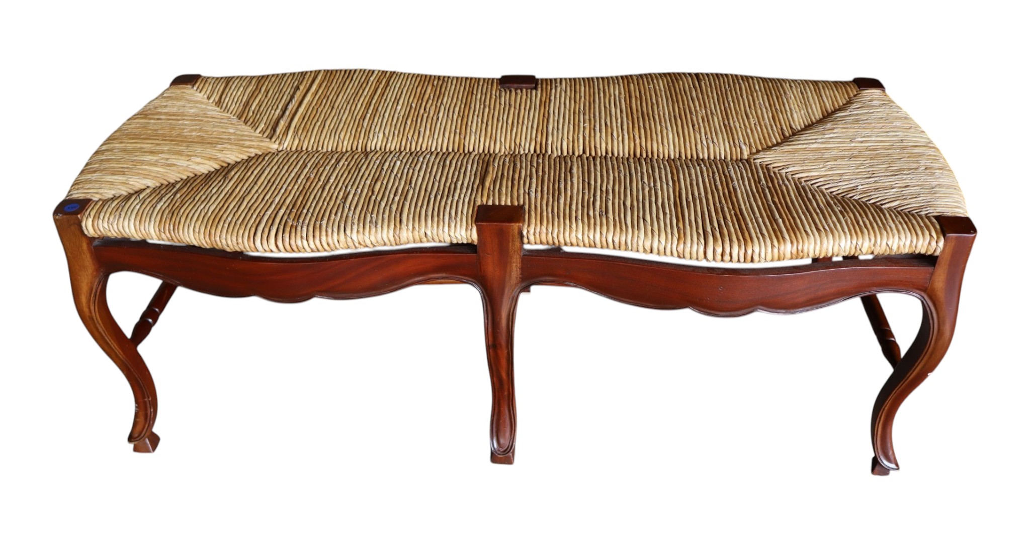 FR Solid Cherry 6 Leg Rush Seat Bench Orig