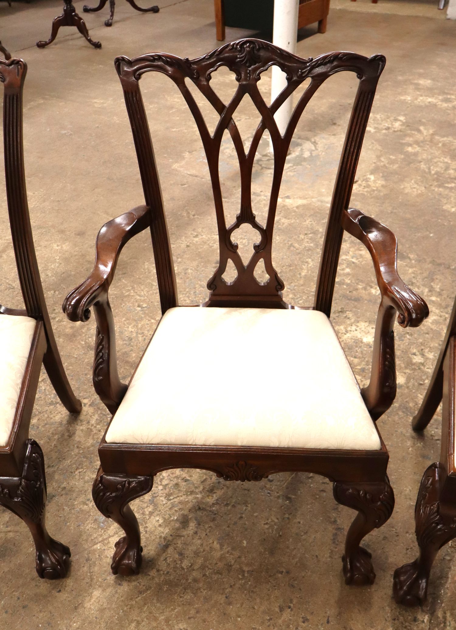 Drexel 7 Pc Burl Walnut Triple Banded Dining Set