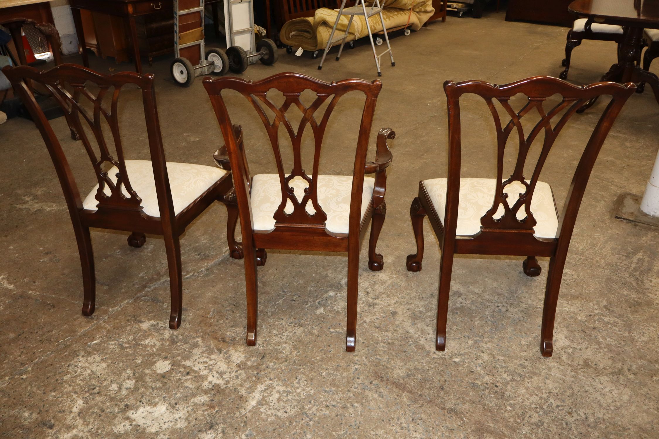 Drexel 7 Pc Burl Walnut Triple Banded Dining Set