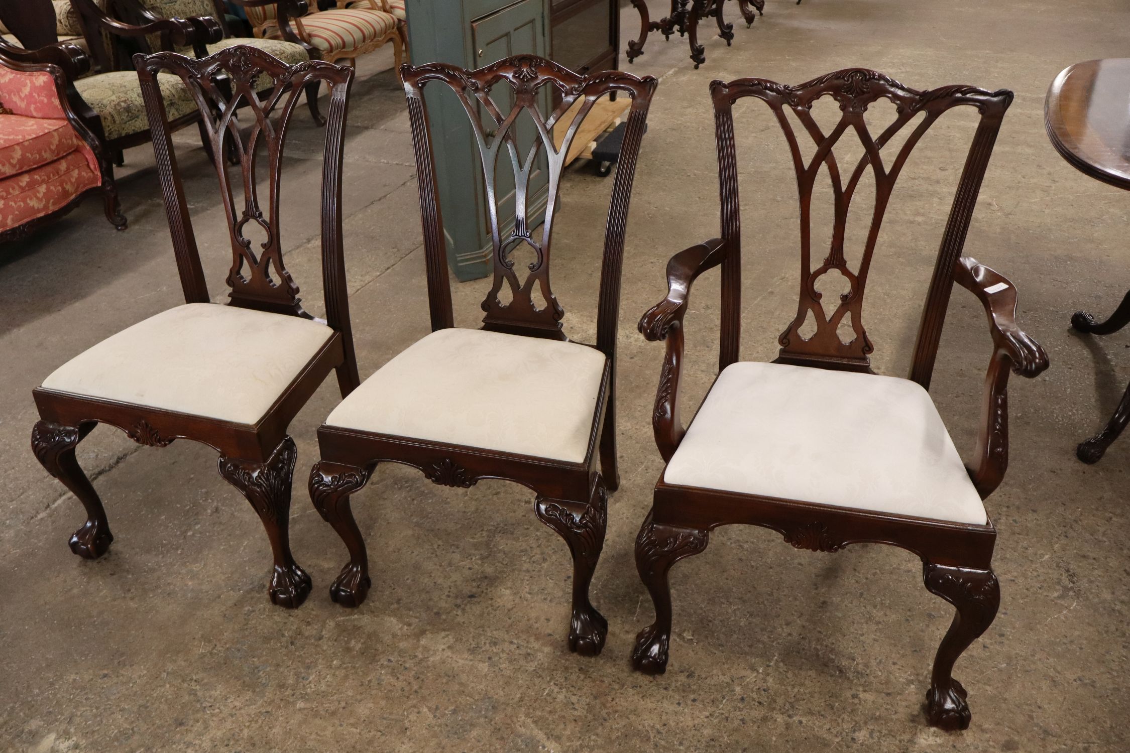 Drexel 7 Pc Burl Walnut Triple Banded Dining Set