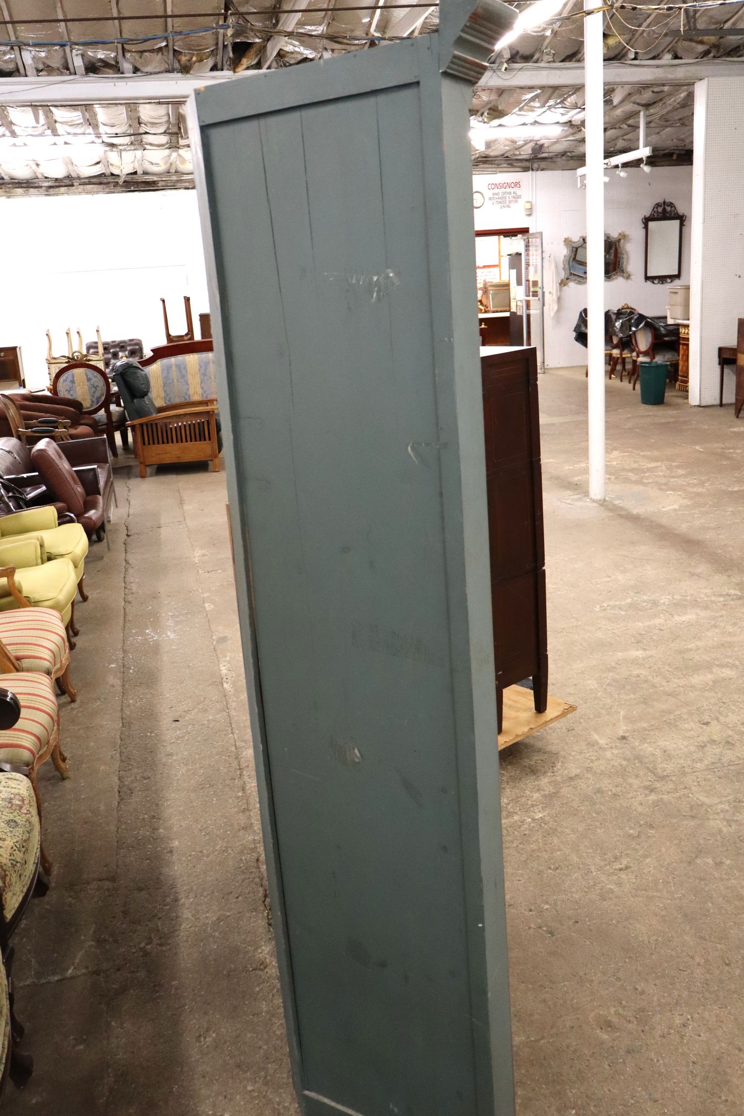 Country Painted 2 Door Corner Cabinet Distressed