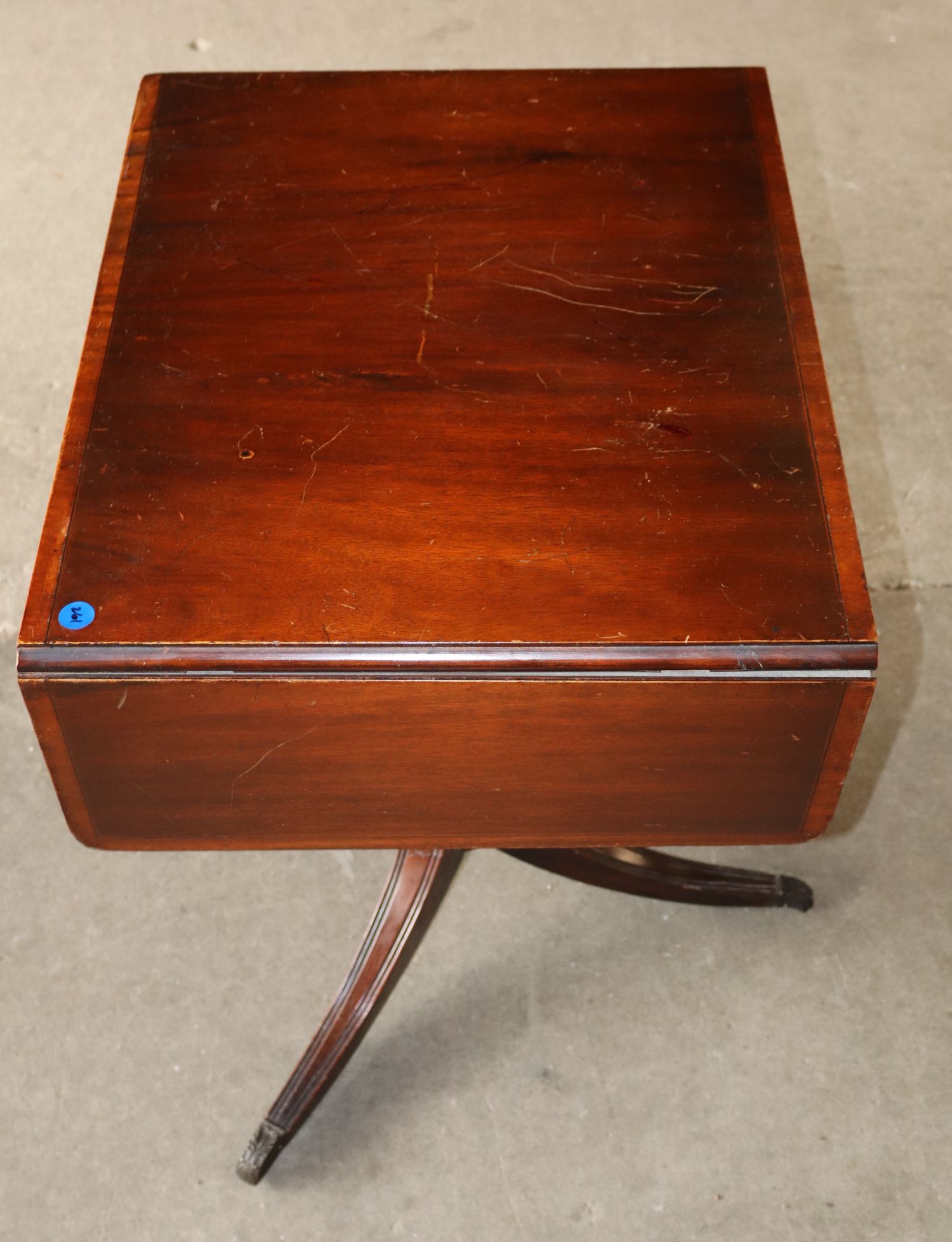 VTG Duncan Phyfe Mah Drop Leaf Table Banded