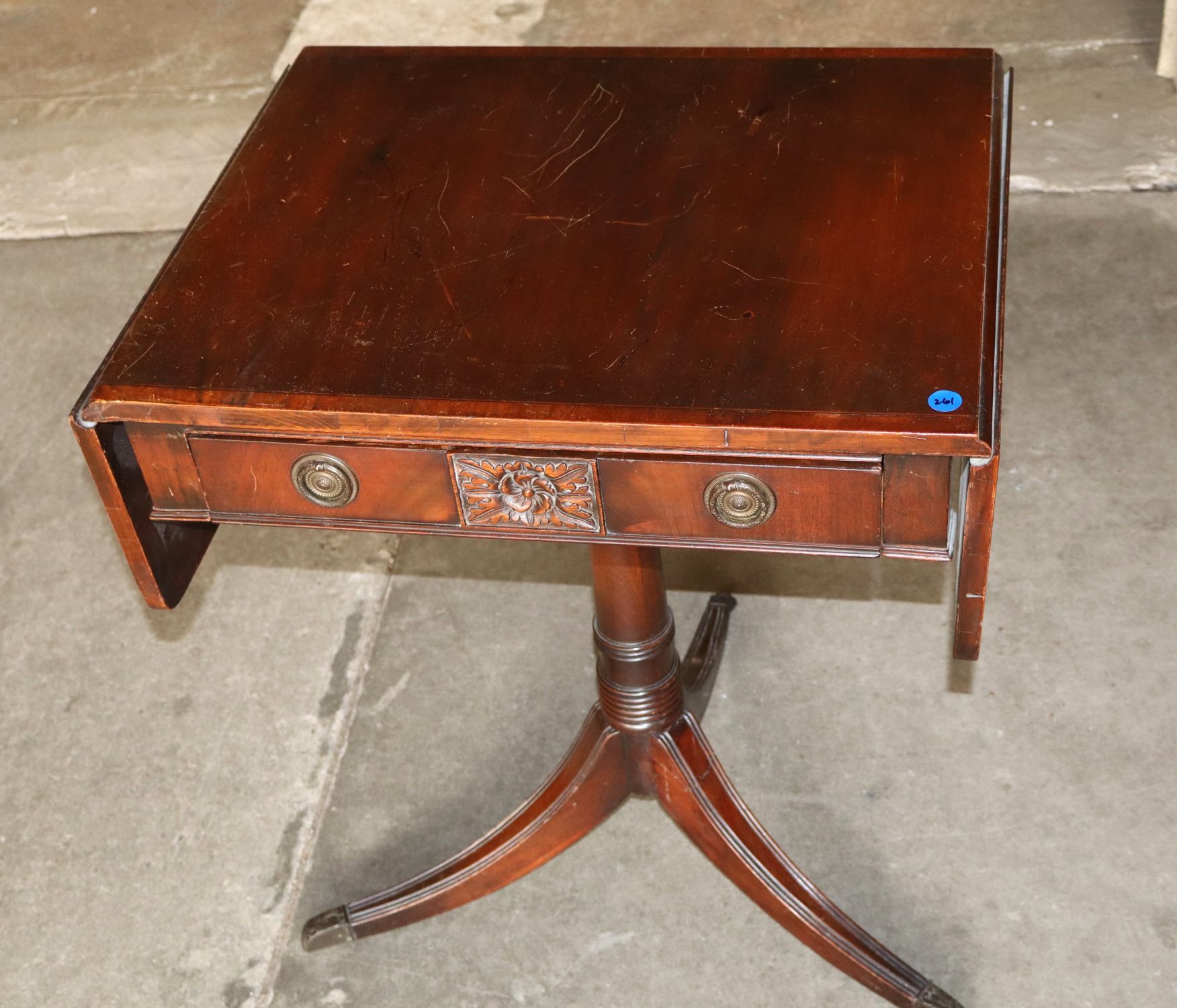 VTG Duncan Phyfe Mah Drop Leaf Table Banded