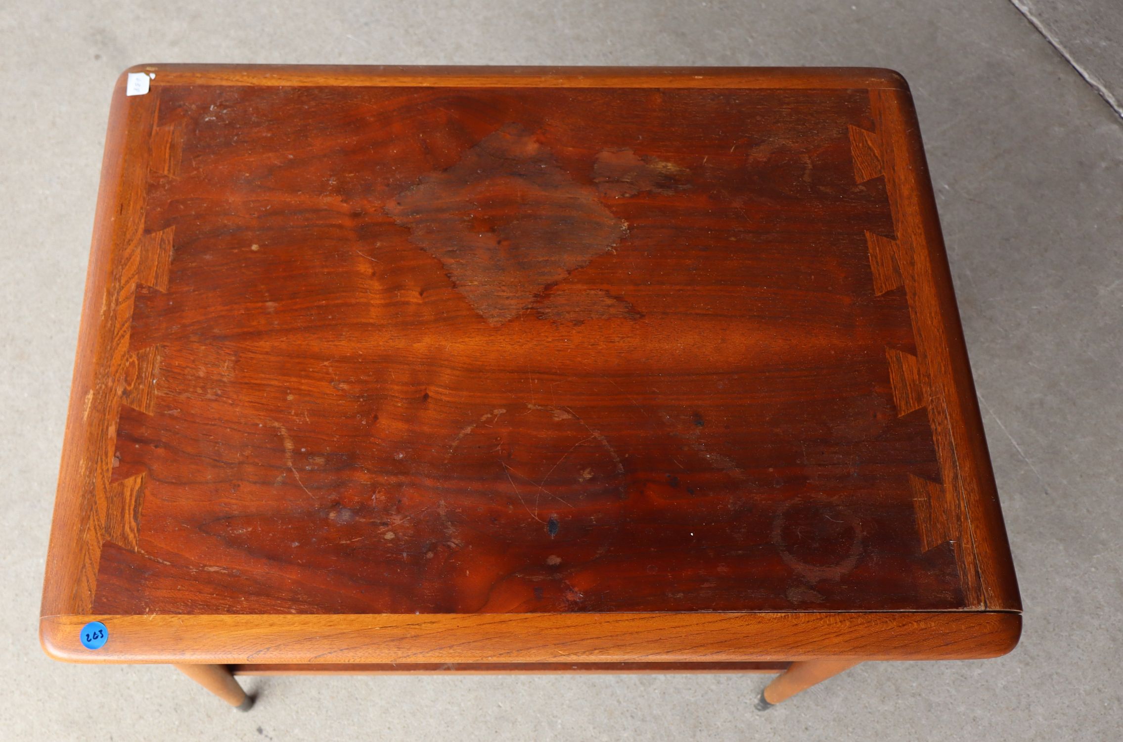 Lane MCM Two Tone Walnut Lamp Table VTG Orig