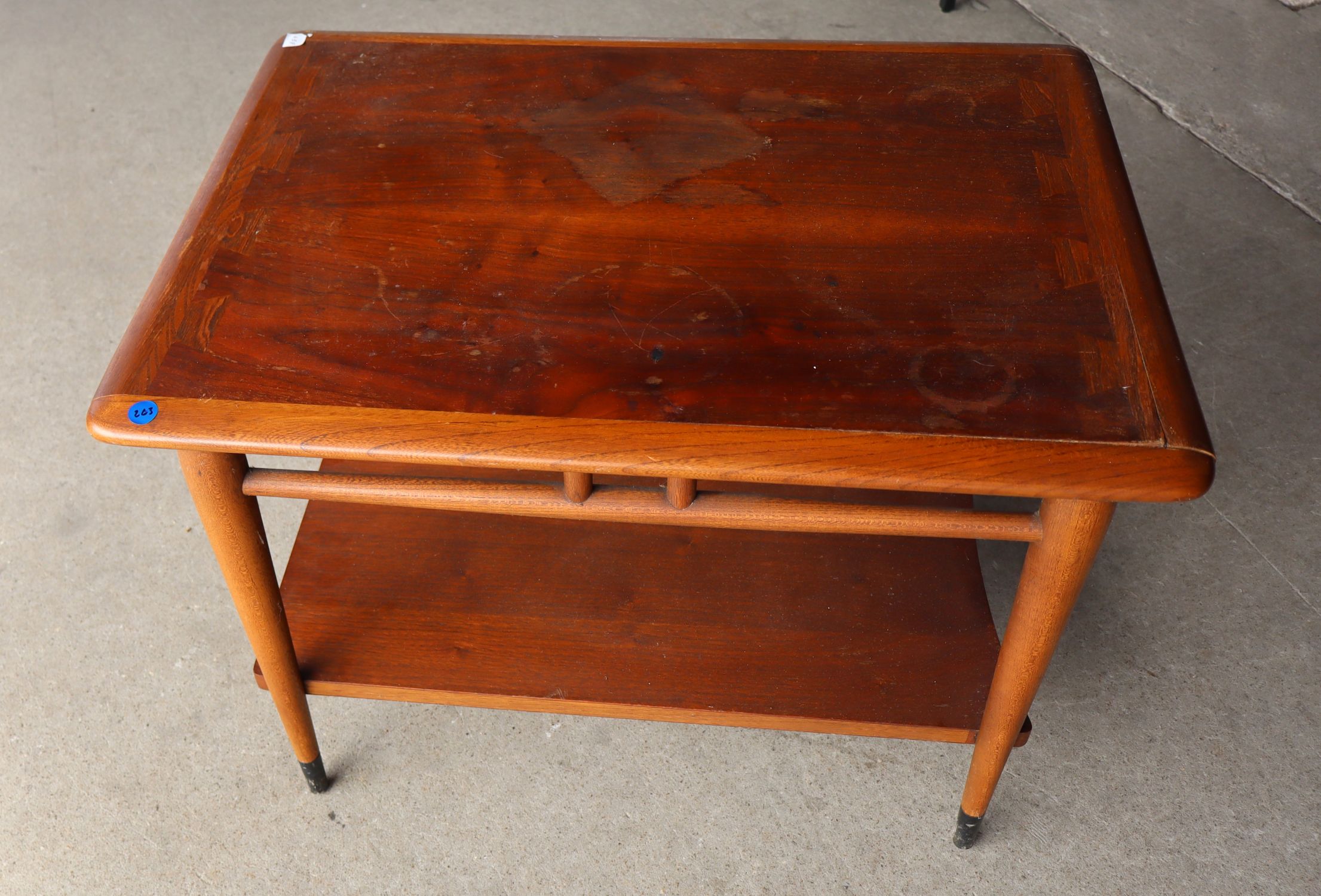 Lane MCM Two Tone Walnut Lamp Table VTG Orig