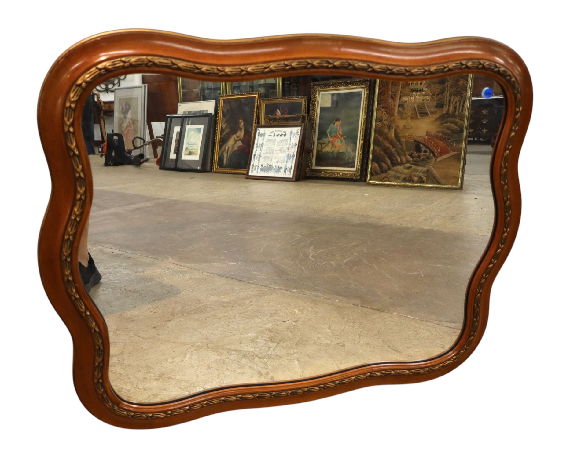 VTG FR Carved Wood Framed Wall Mirror Decorator