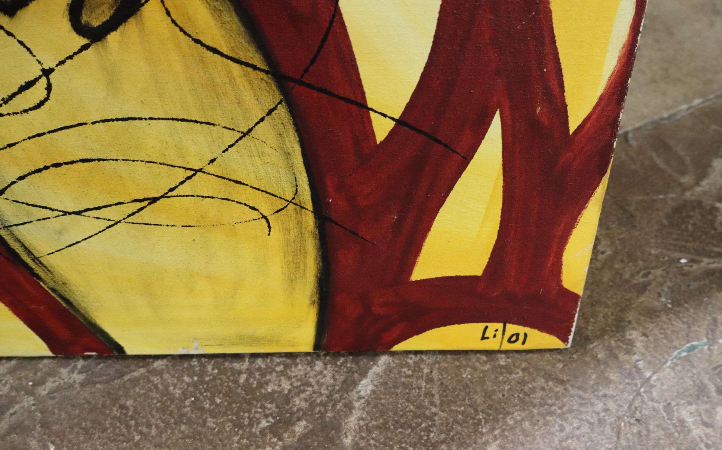 VTG MCM Modernist Figural Signed Oil Painting