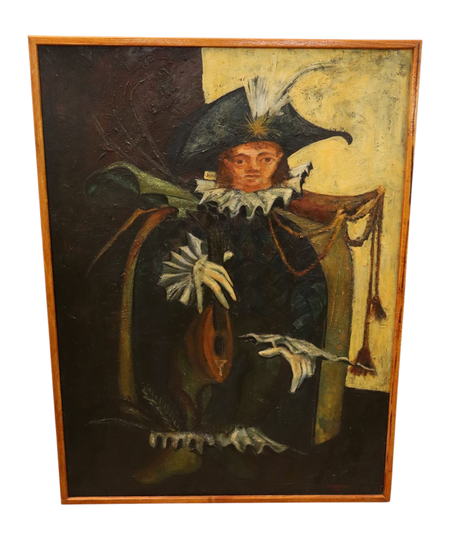 Patrick Hiatt Signed Oil Board Musician Portrait