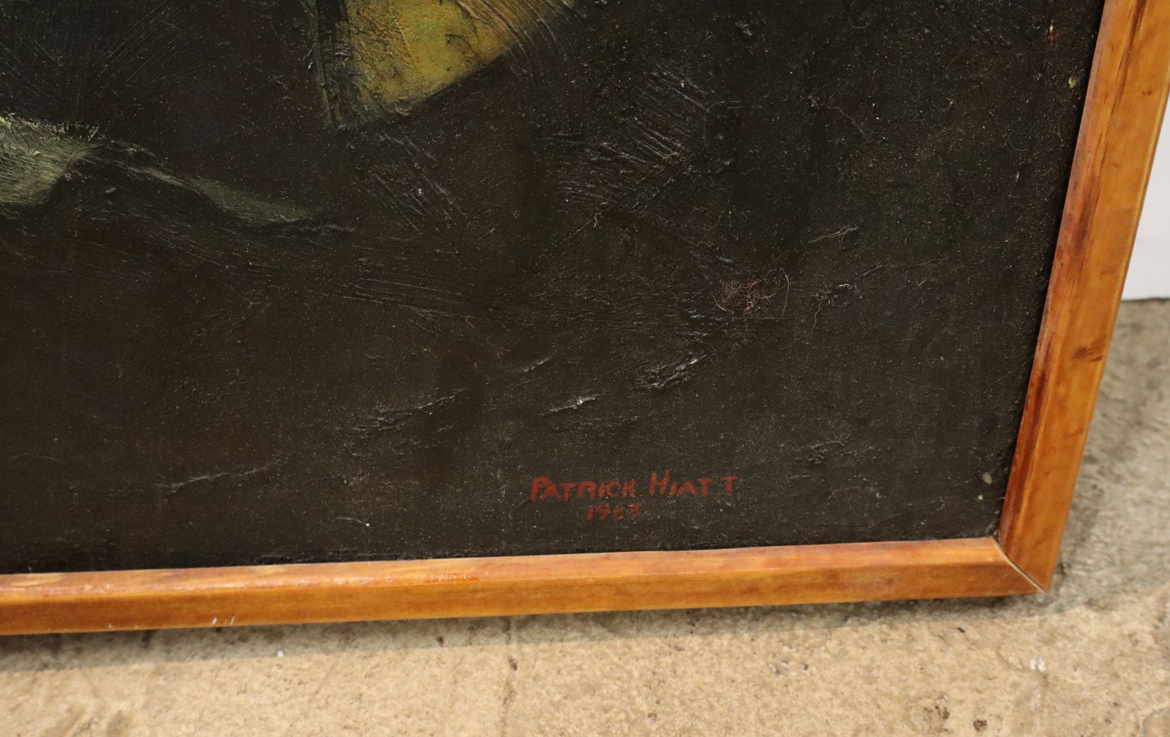Patrick Hiatt Signed Oil Board Musician Portrait