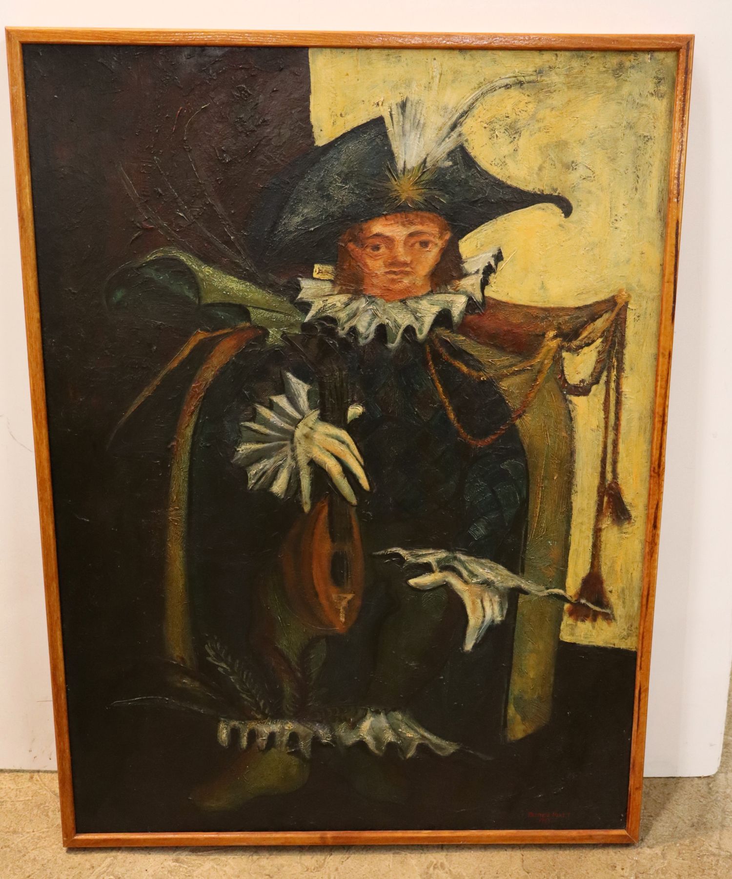 Patrick Hiatt Signed Oil Board Musician Portrait