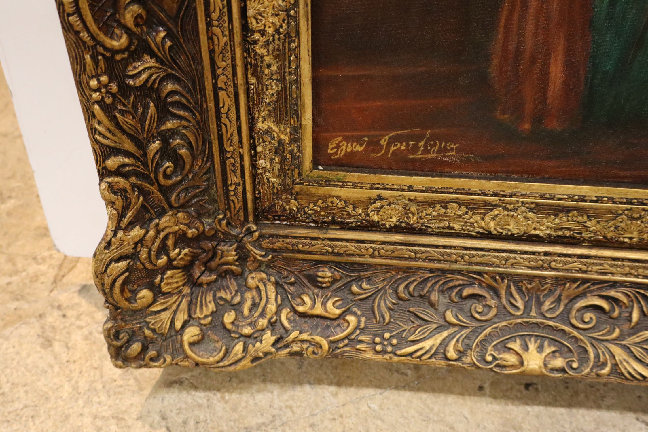 Trisevgeni Interior Oil Painting Gold Frame