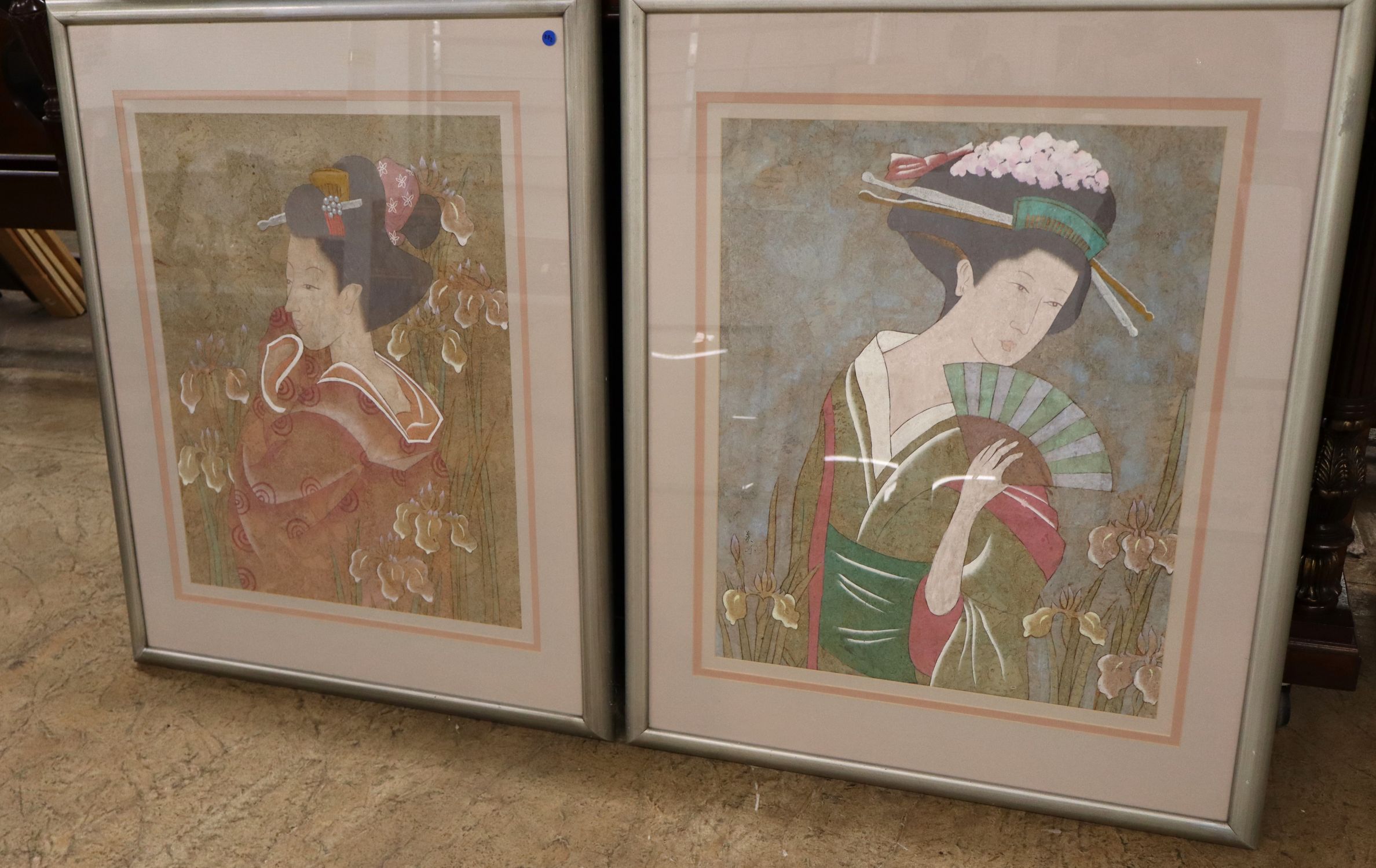 Pr VTG Windsor Geisha Girl Framed Prints Wall Art